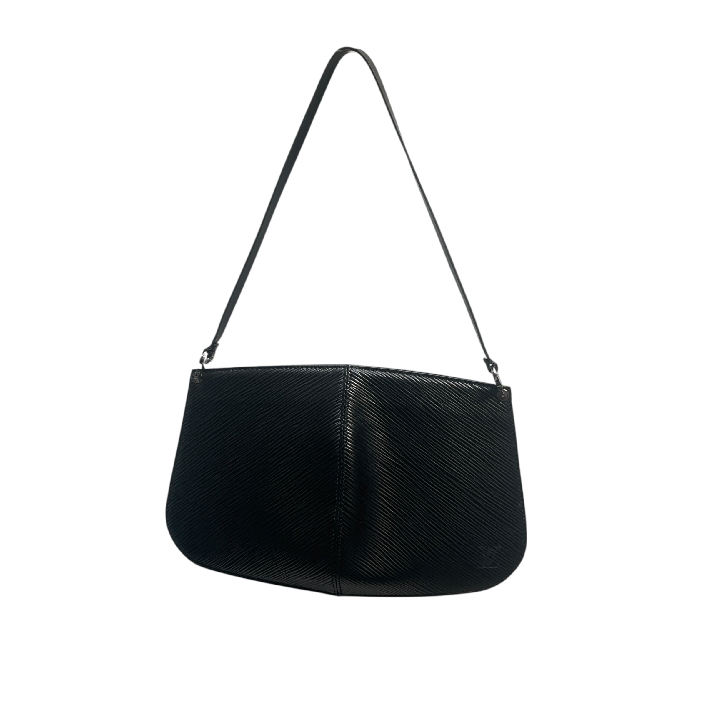 LOUIS VUITTON/Clutch Bag/Leather/BLK/epi demi lune pochette view 1