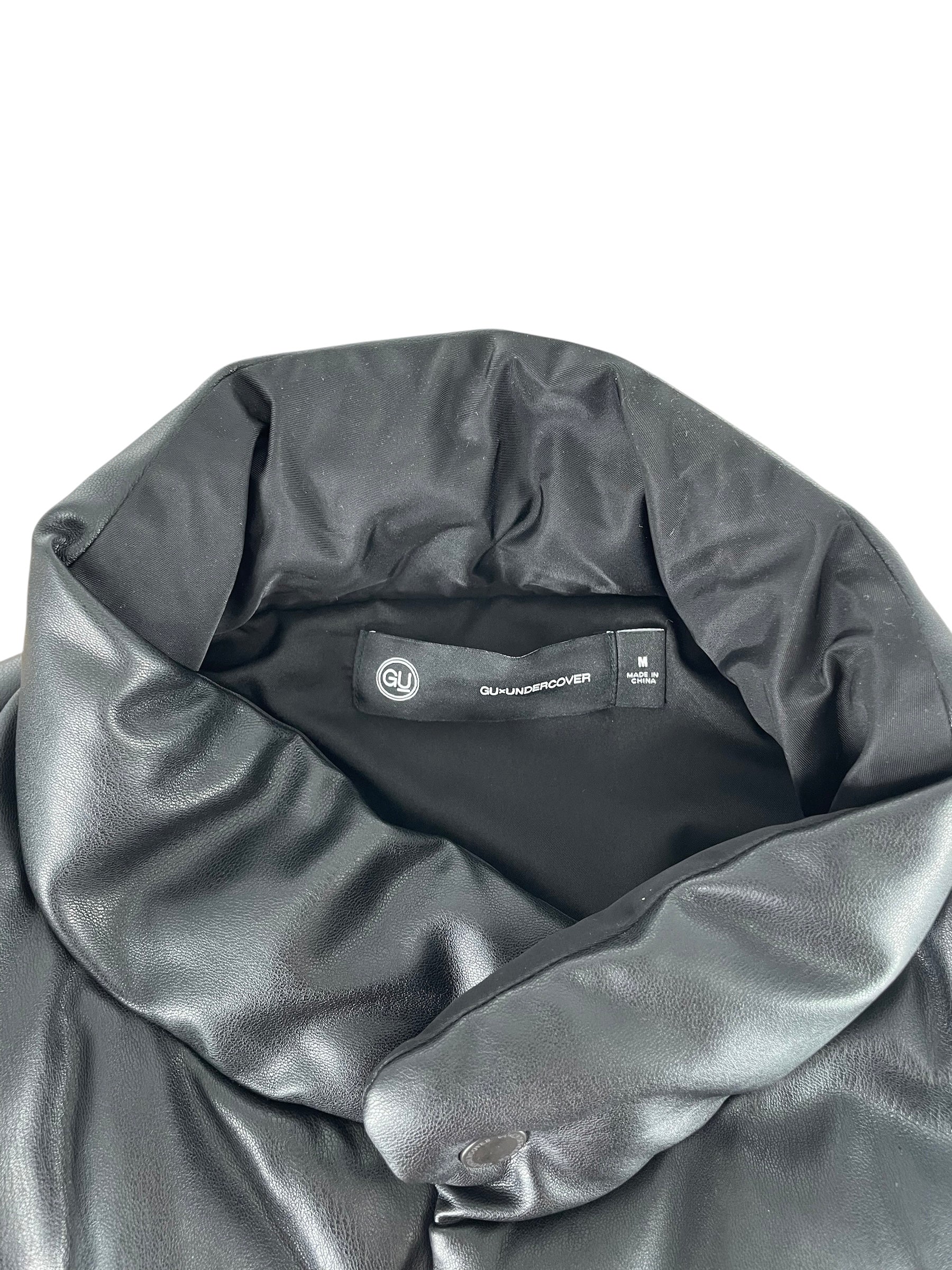 UNDERCOVER/Puffer Jkt/M/Faux Leather/BLK/FAUX LEATHER GU COLLAB view 4