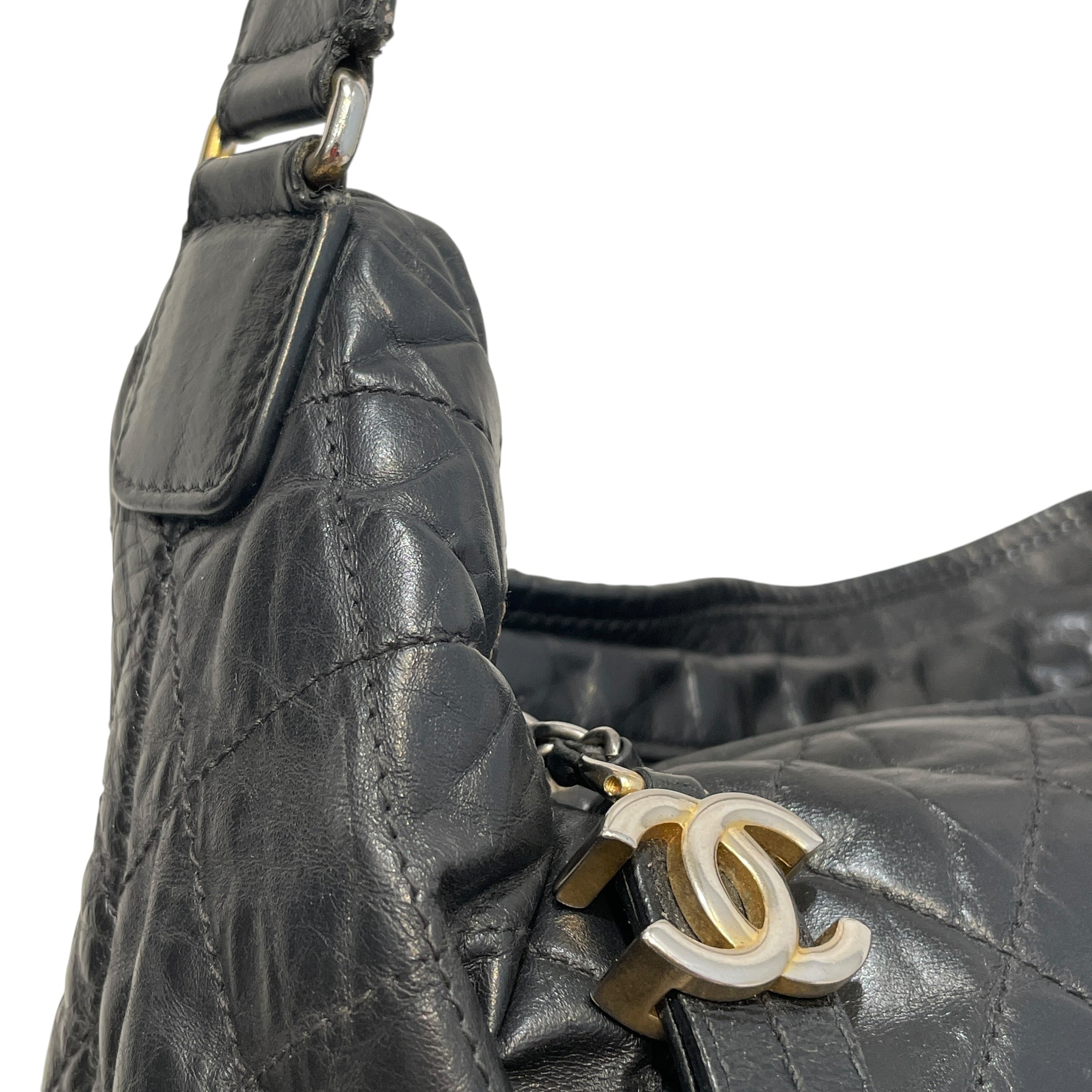 CHANEL/Hand Bag/Leather/BLK/Gabrielle Hobo view 7