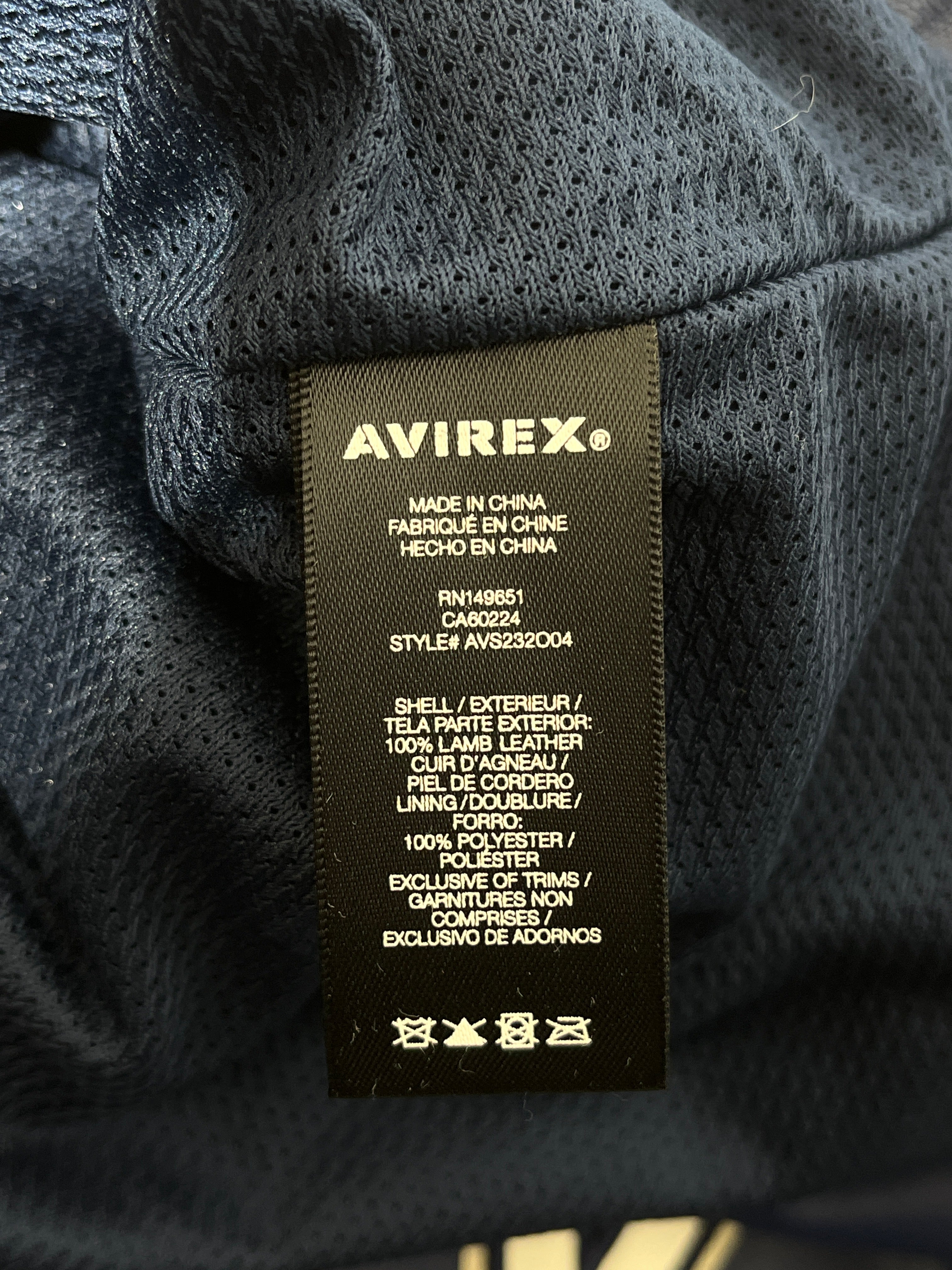 AVIREX/SS Shirt/L/Leather/NVY/jersey view 4