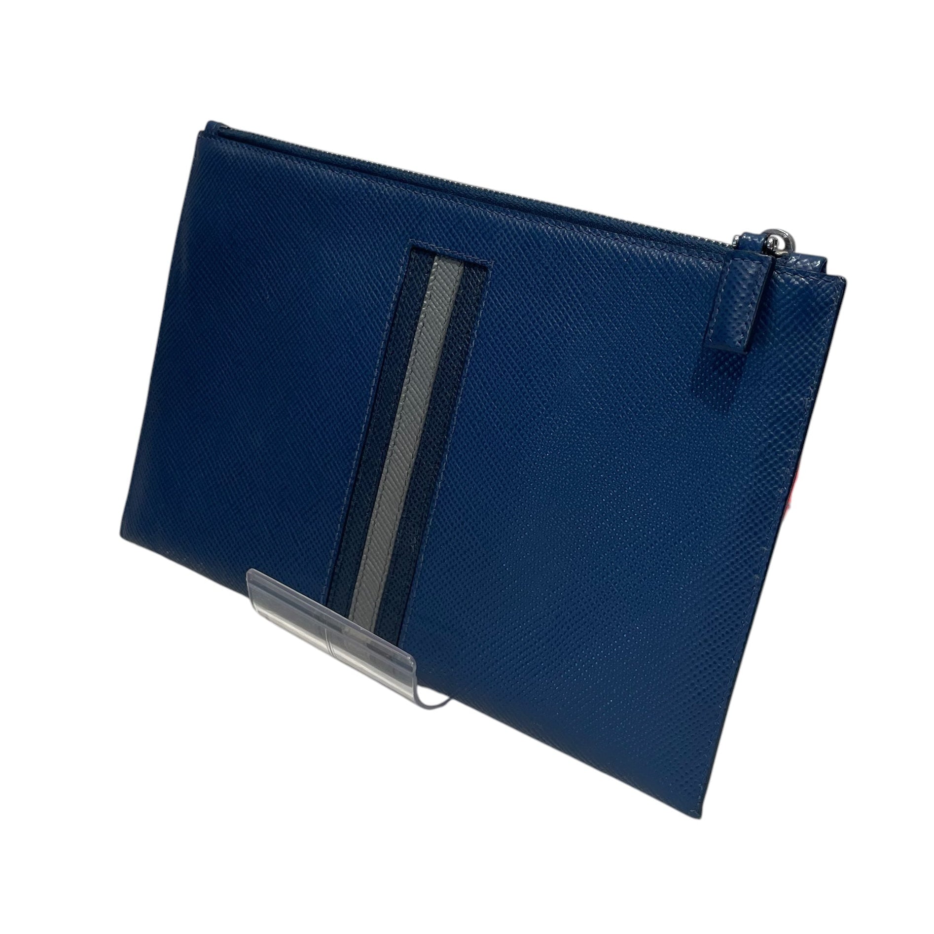 PRADA/Clutch Bag/Leather/NVY/SAFFIANO CLUTCH view 2