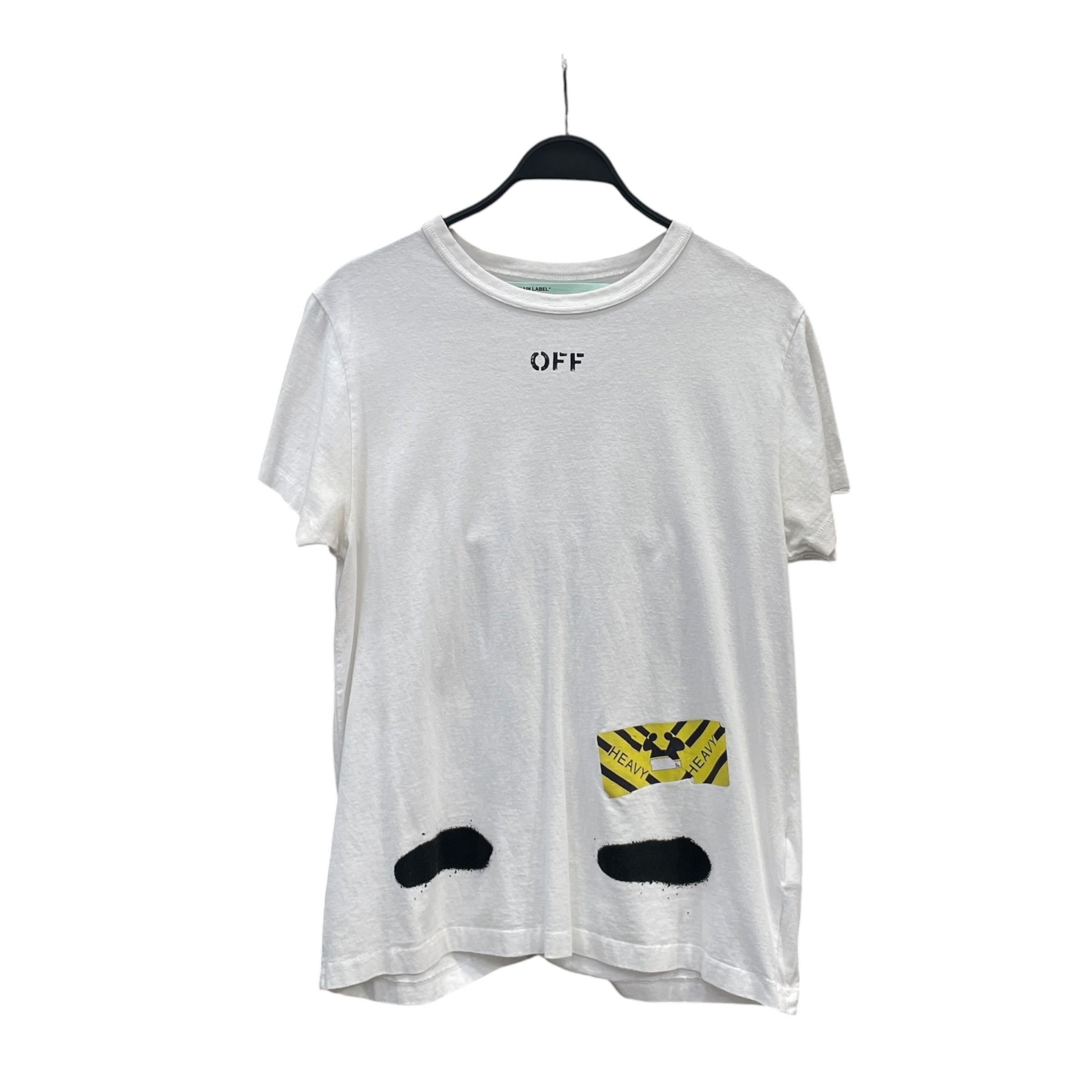 OFF-WHITE/T-Shirt/XXS/Cotton/WHT/Graphic/SPRAY PAINT 'HEAVY' view 1