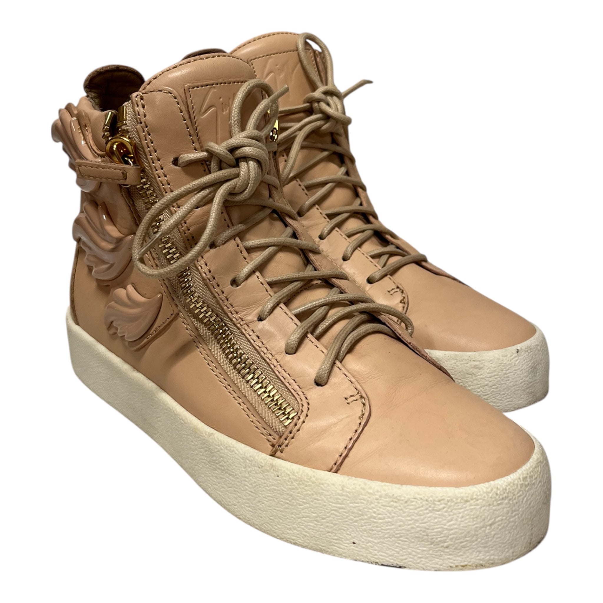 Giuseppe Zanotti/Hi-Sneakers/EU 41/PNK/WOMENS PINK LEATHER WINGS view 1