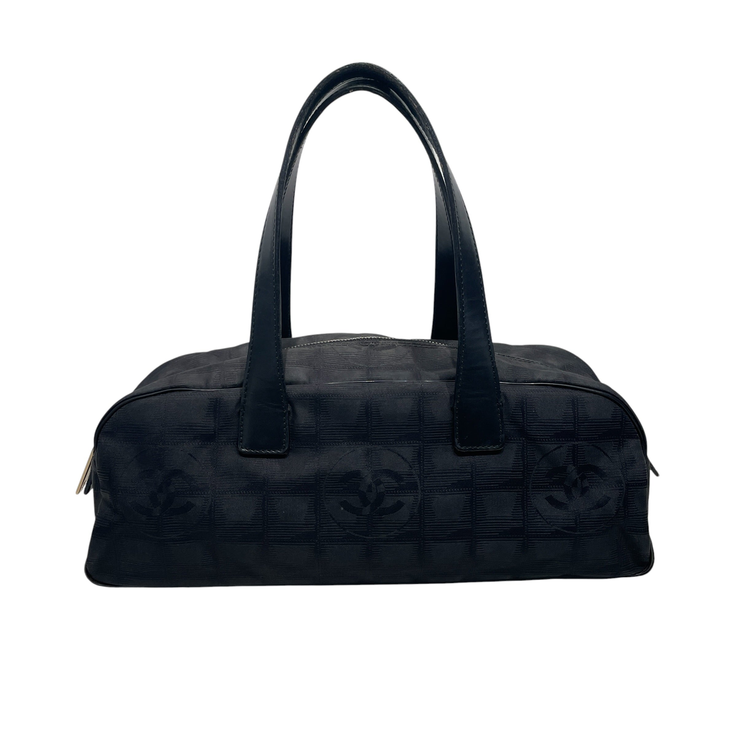 CHANEL/Hand Bag/Monogram/Cotton/BLK/LIGNE BOWLING BAG view 2