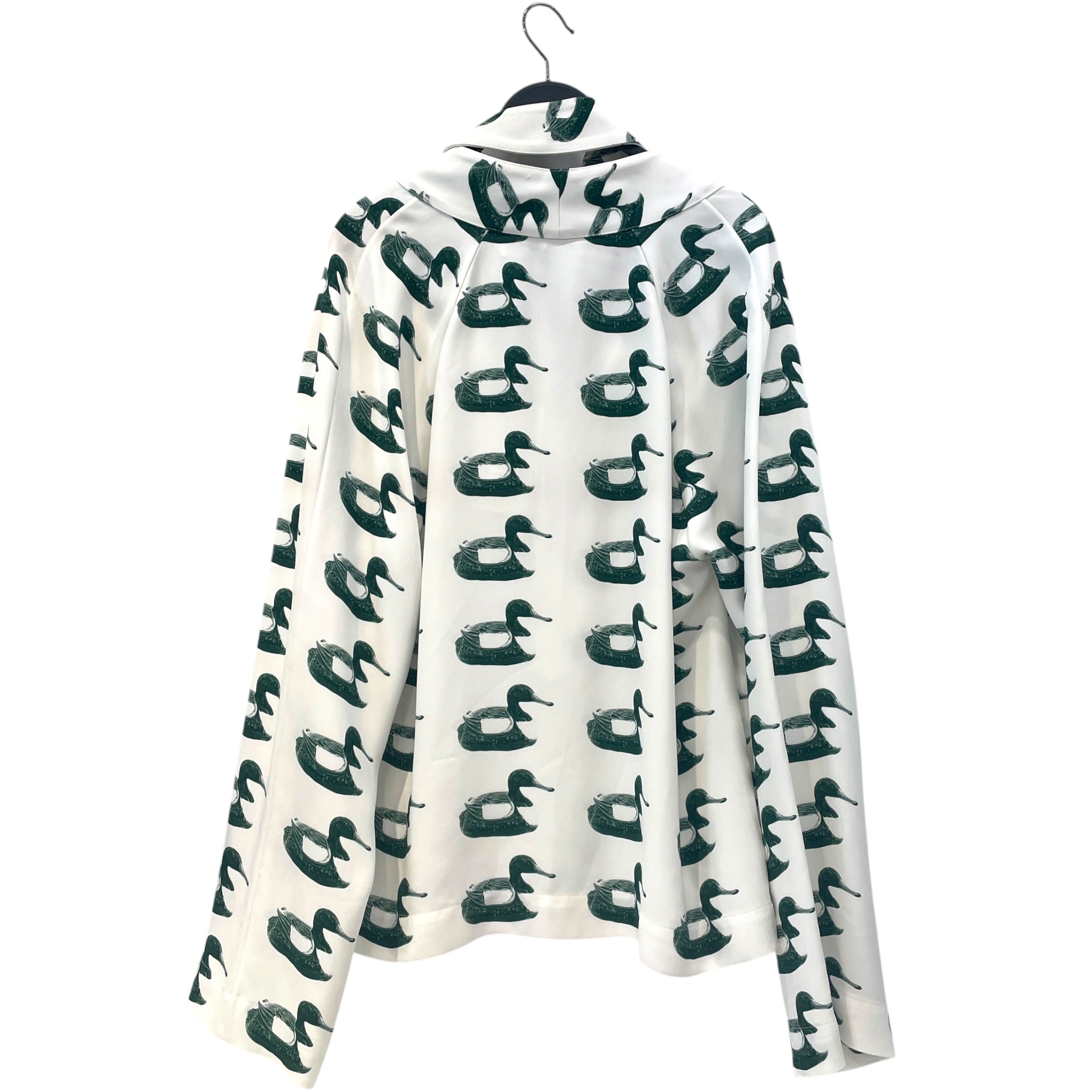 BURBERRY/LS Blouse/10/All Over Print/WHT/Green Waterbird Print view 2