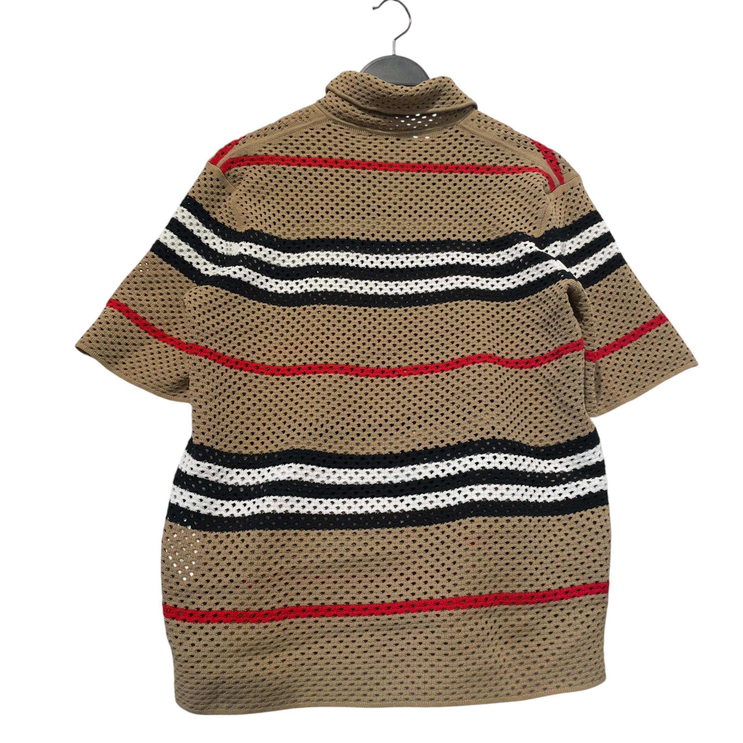 BURBERRY/SS Shirt/S/Cotton/BRW/Stripe/Perferated Woven Top view 2