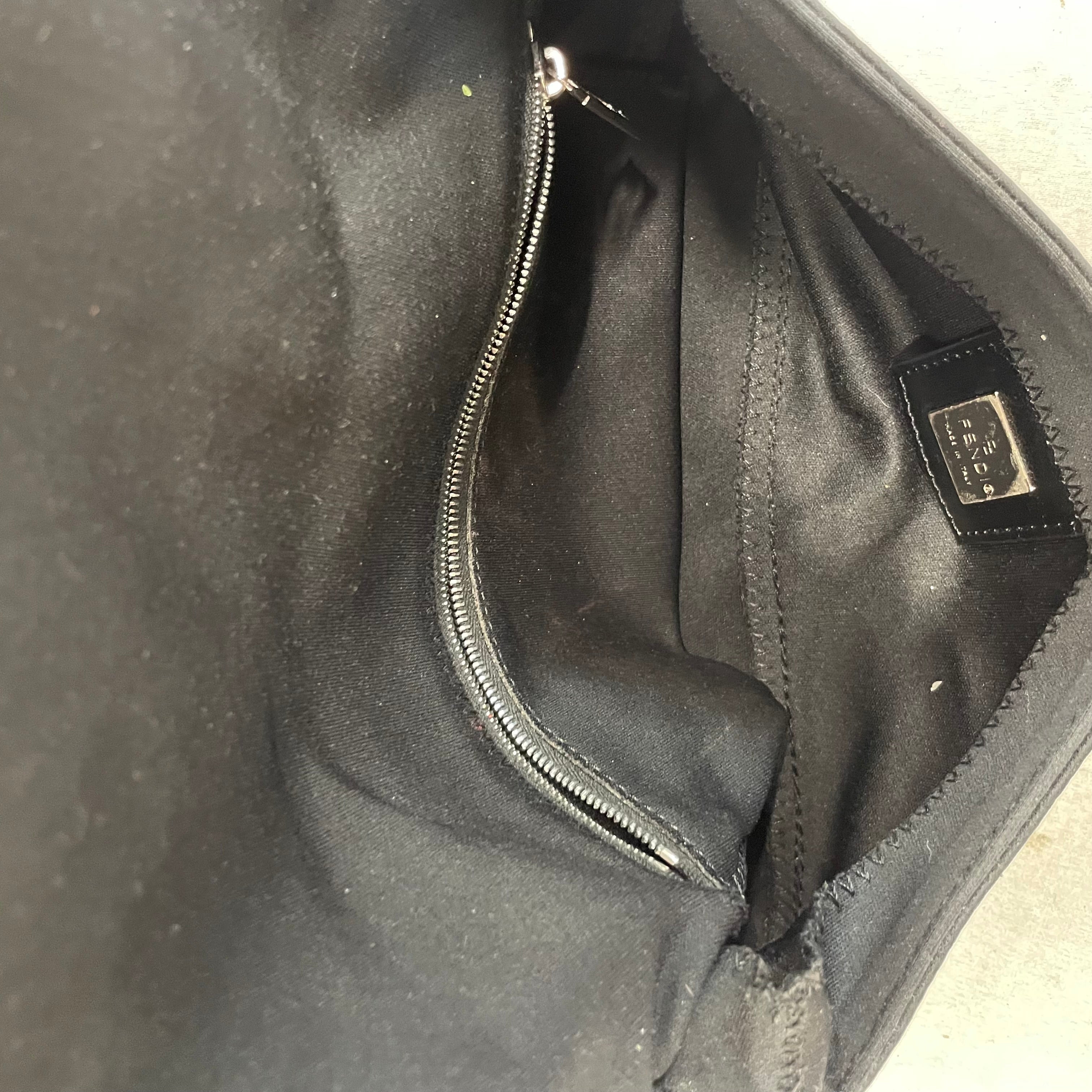 FENDI/Hand Bag/Nylon/BLK/LEATHER STRAPS/SILVR DETAIL view 6