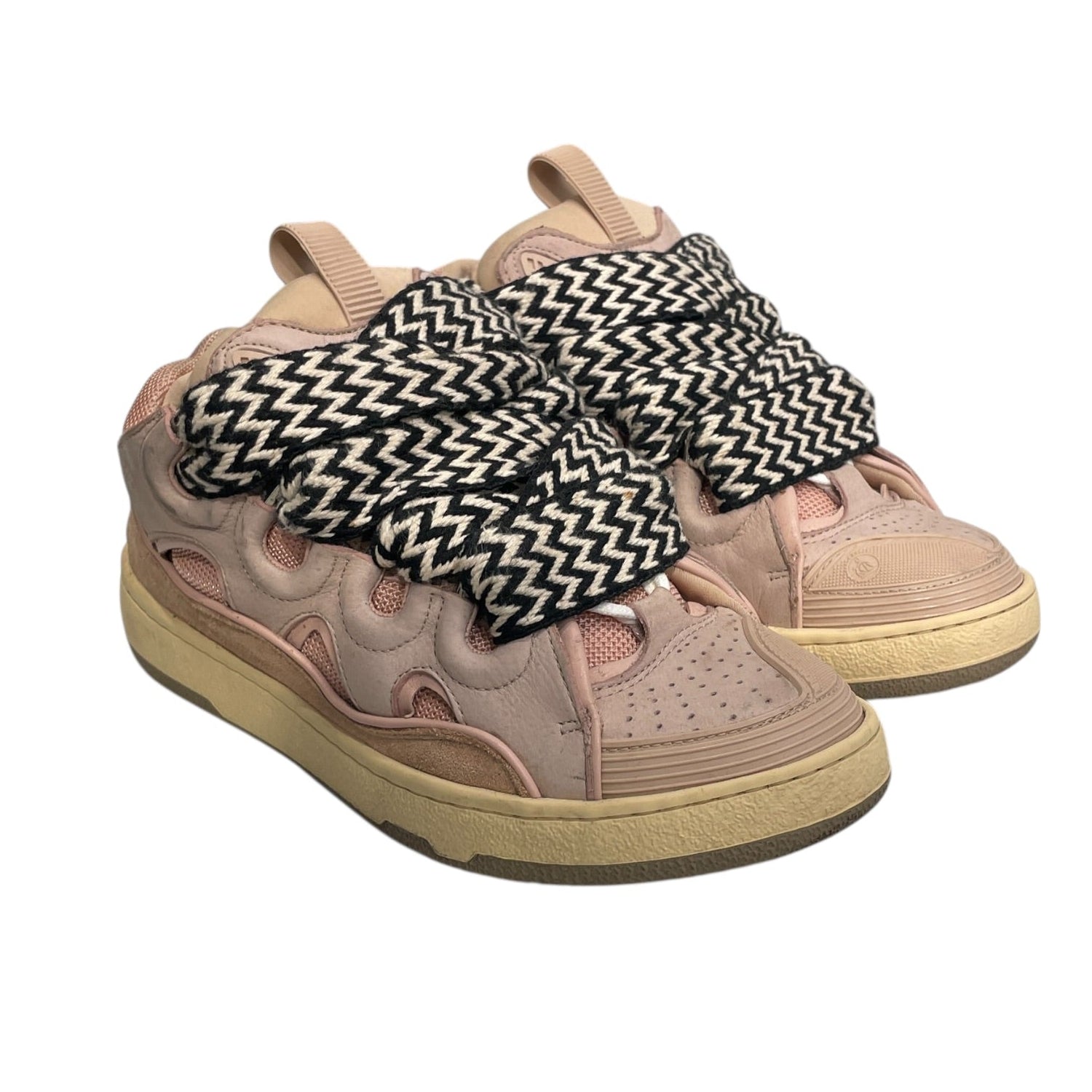LANVIN/Low-Sneakers/US 6/Leather/PNK/CURB ZIGZAG SHOELACE view 1