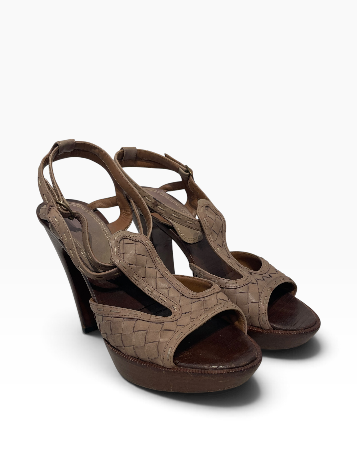BOTTEGA VENETA/Heels/EU 36.5/Suede/BEG/intrecciato view 1