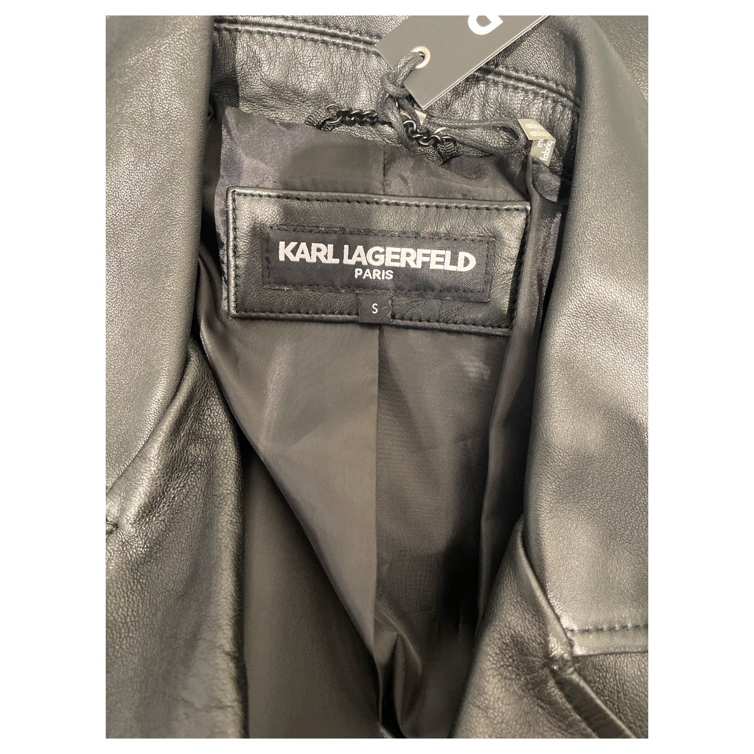 KARL LAGERFELD/Leather Jkt/S/Leather/BLK/Lagerfeld Moto Jacket view 3
