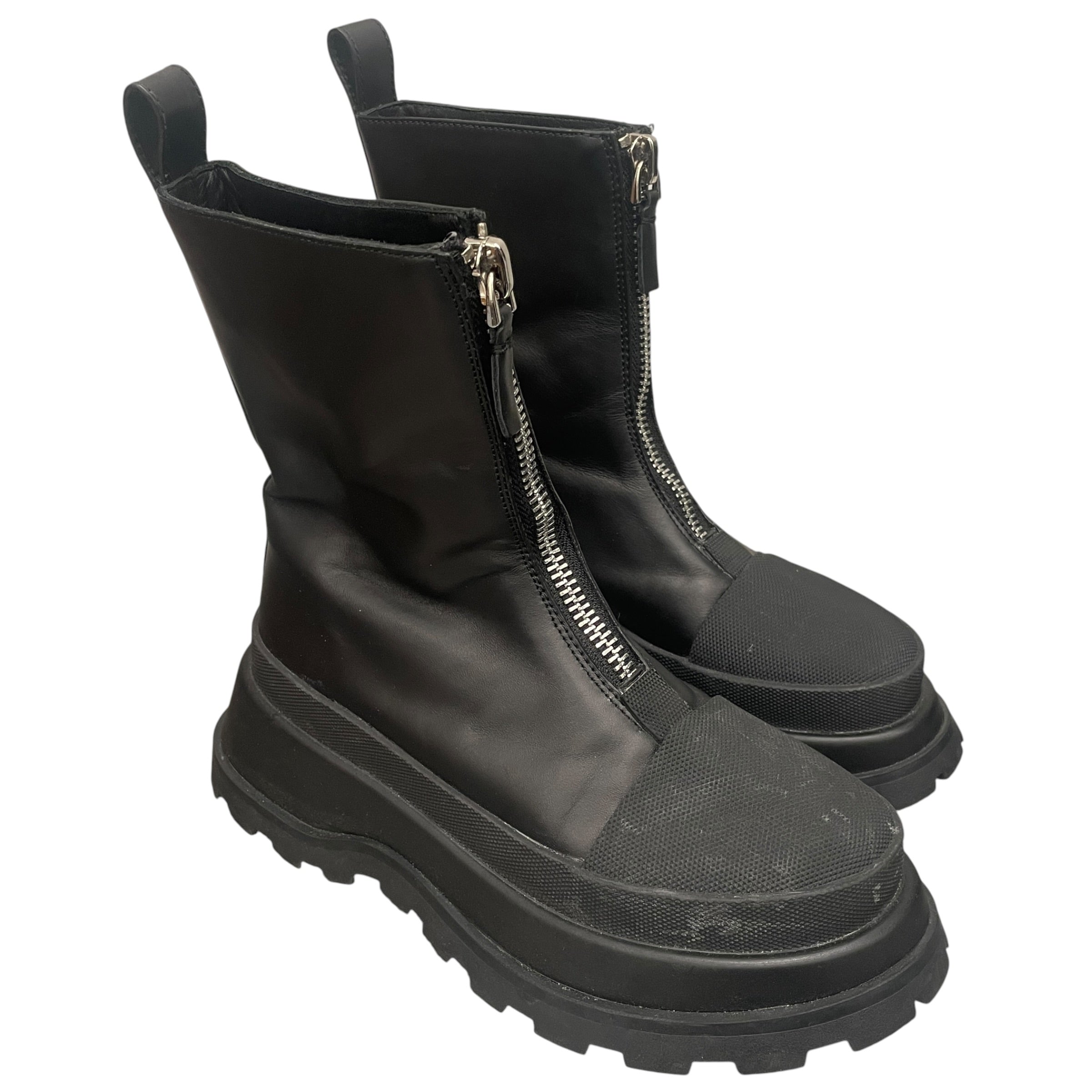 JIL SANDER/Boots/EU 36/Leather/BLK/VULCANIZED FRONT ZIP view 1
