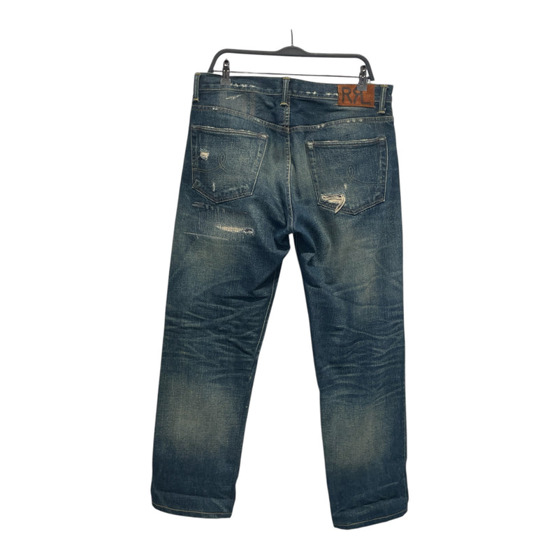 RRL/Straight Pants/33/Denim/IDG/distressed jeans