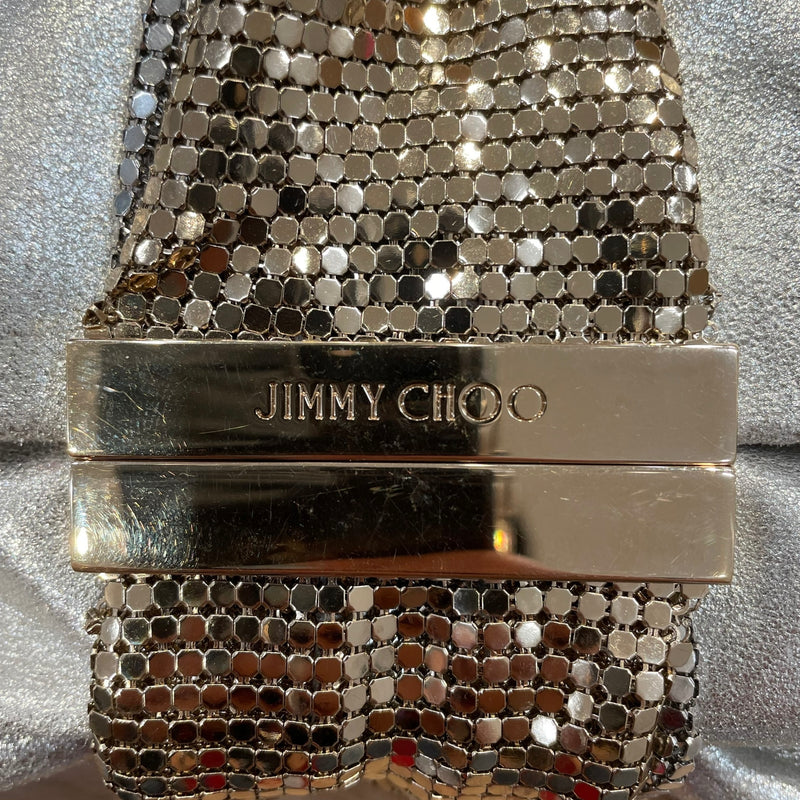 JIMMY CHOO/Clutch Bag/Suede/SLV/