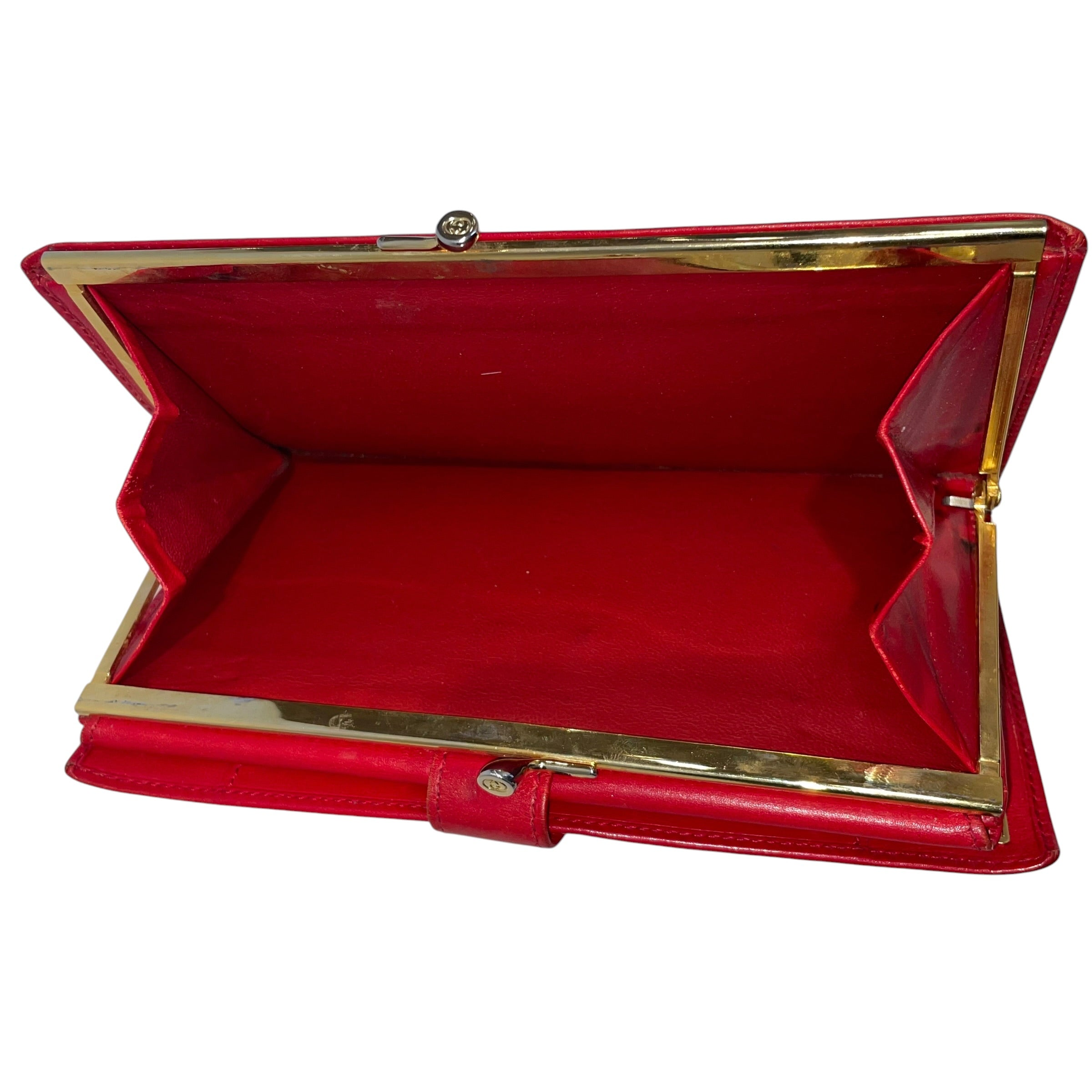 GUCCI/Wallet/Leather/RED/Red Gold Logo view 5