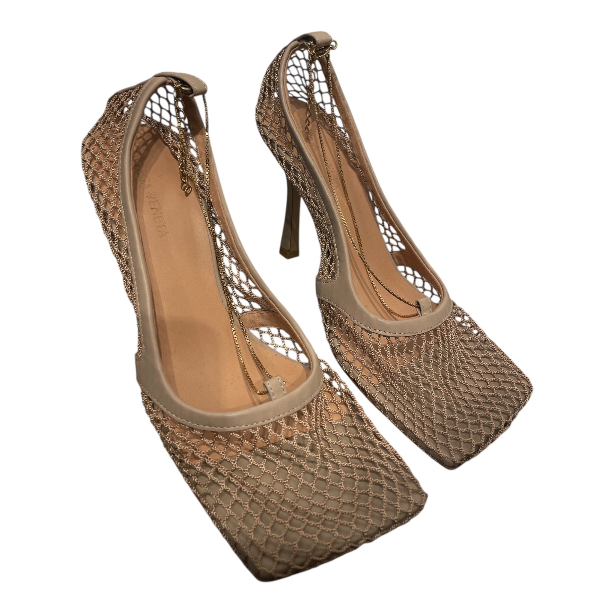 BOTTEGA VENETA/Heels/EU 38.5/BEG/bottega net heels view 1
