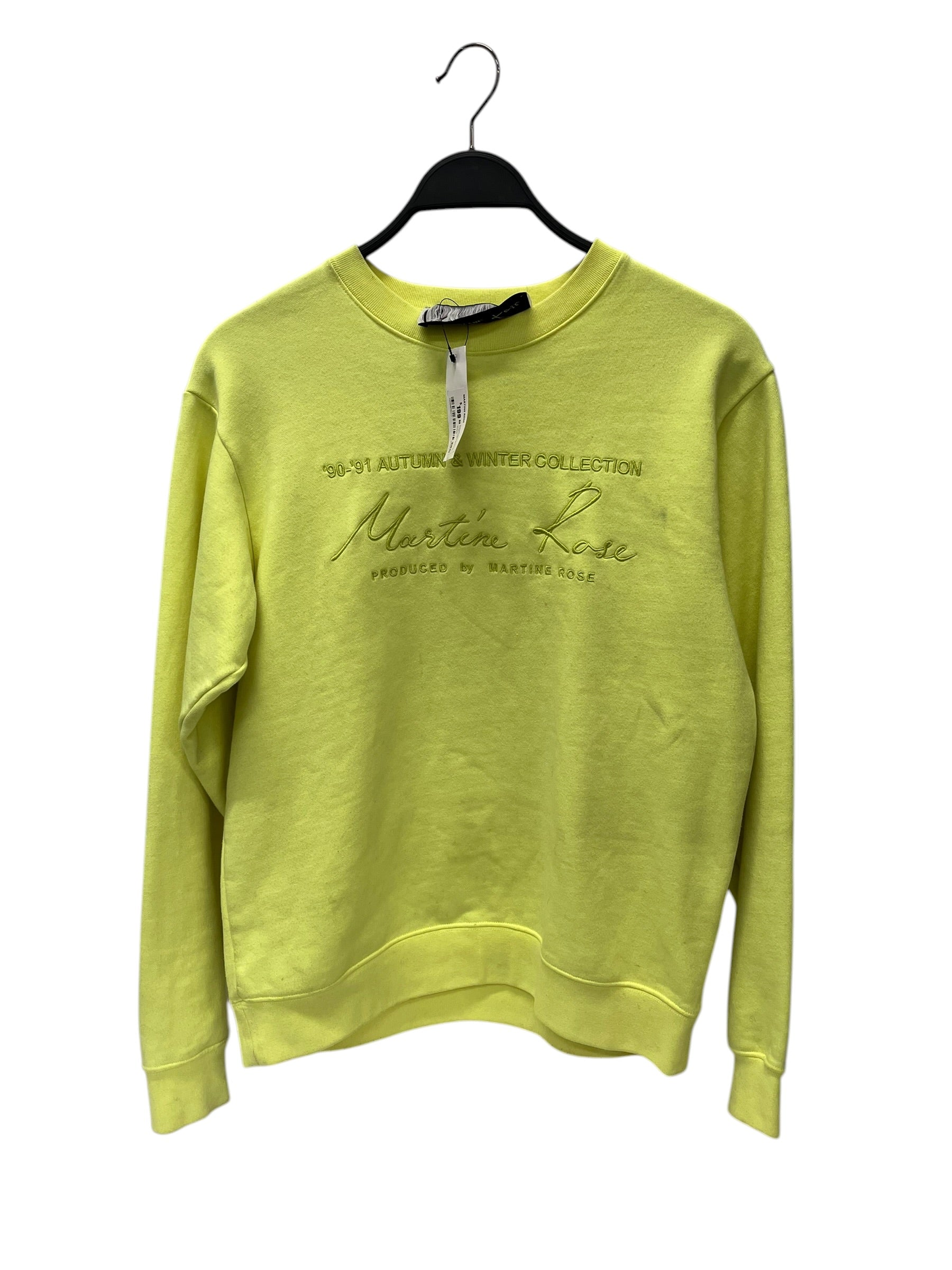 MARTINE ROSE/Sweater/S/Cotton/YEL/neon 90-91 crewneck view 1