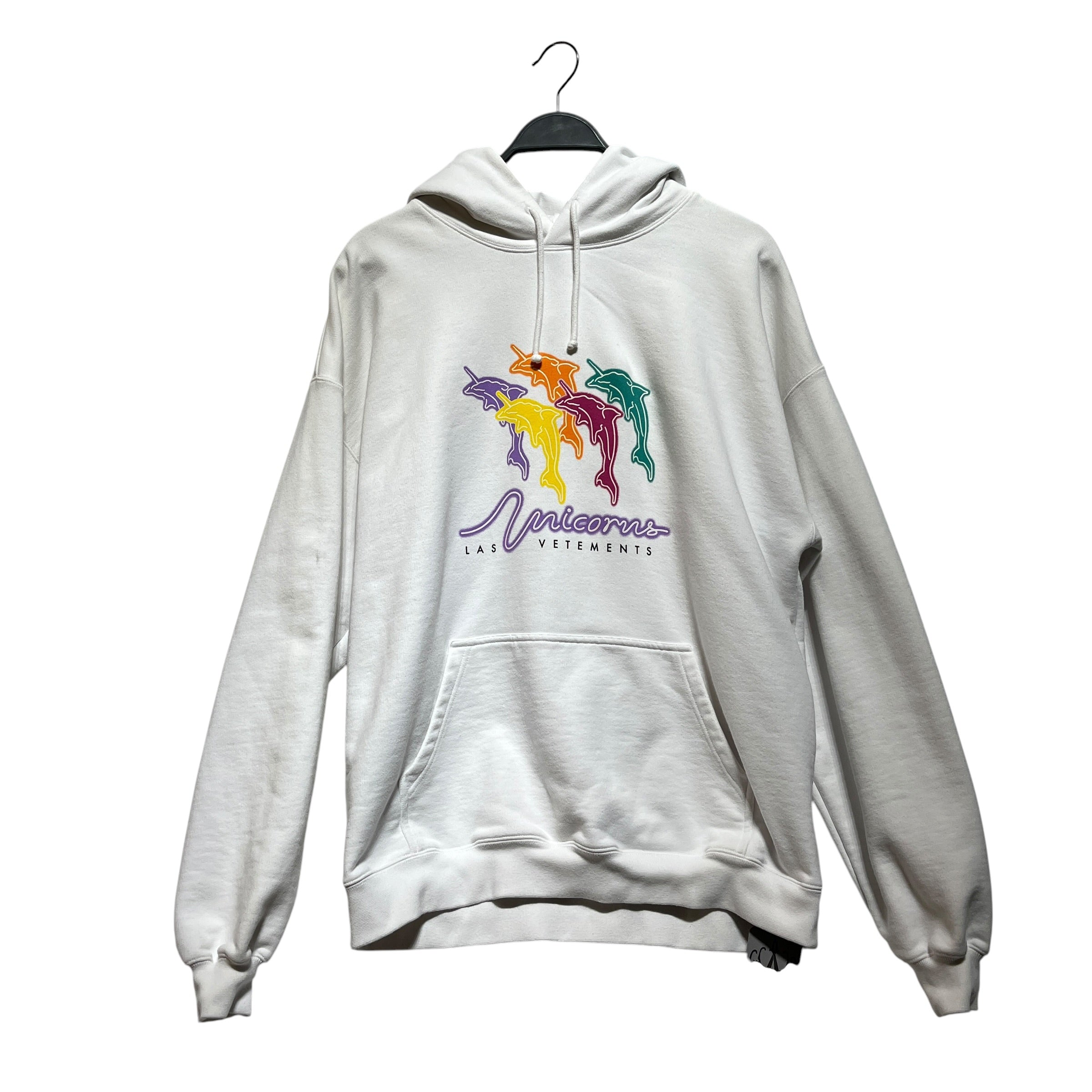 VETEMENTS/Hoodie/M/Cotton/WHT/unicorns view 1