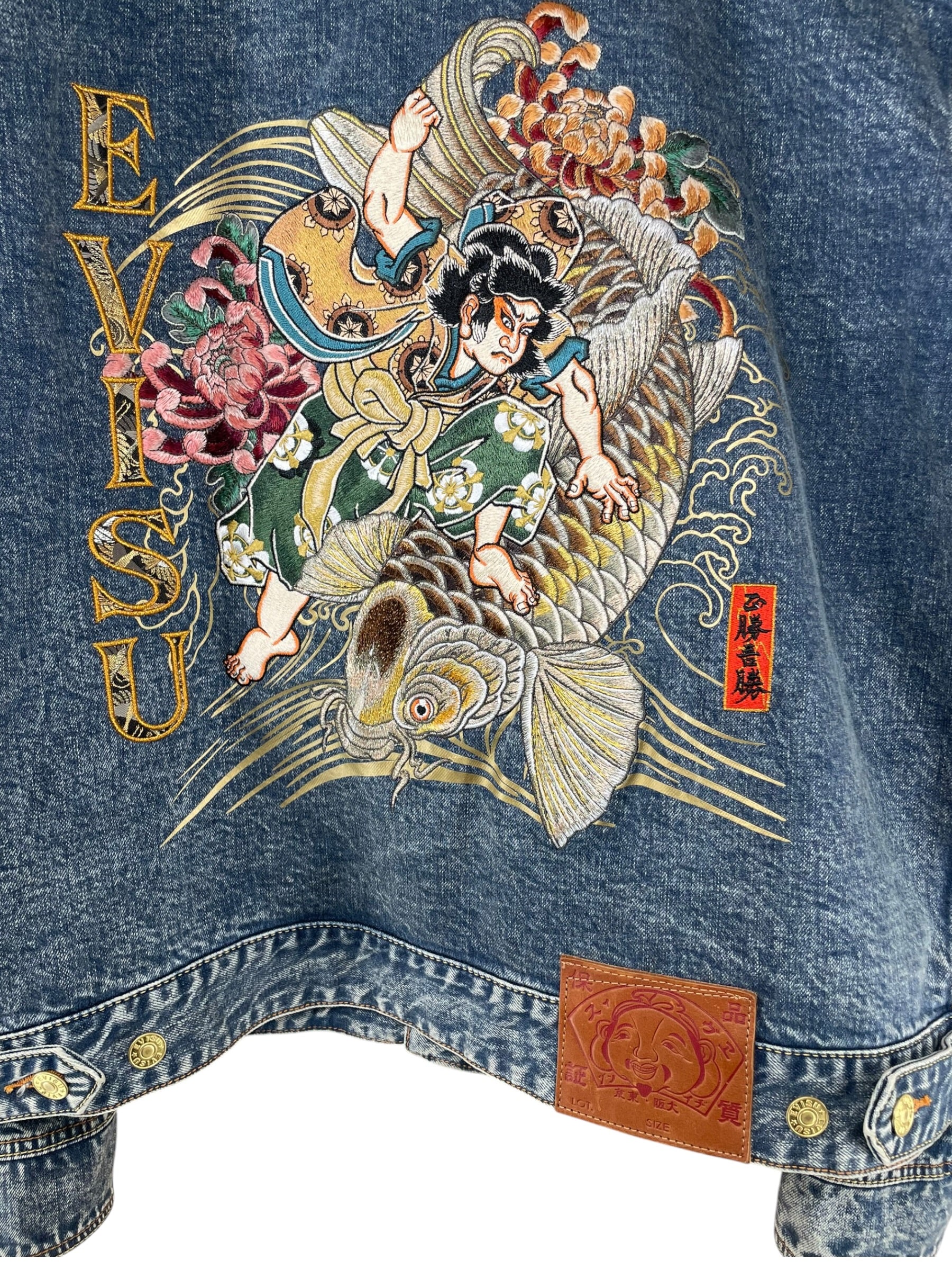 EVISU/Denim Jkt/L/Denim/BLU/Graphic/175/108C GOLD SEAGUL EMBROIDER view 4