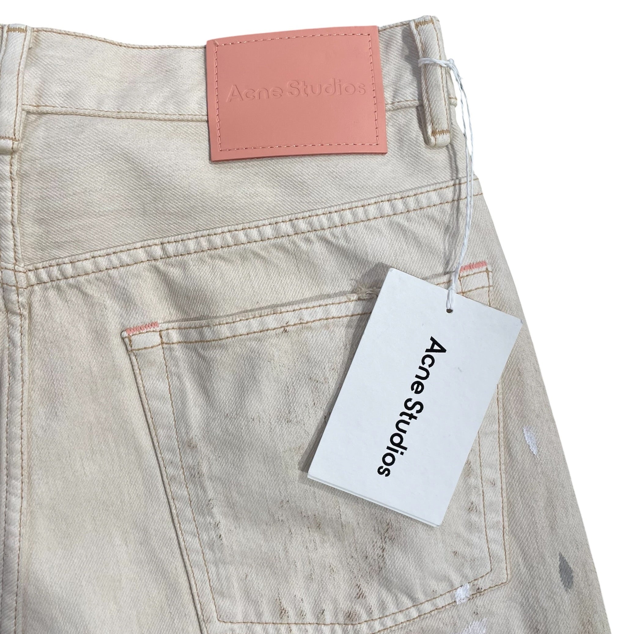 Acne Studios/Bootcut Pants/31/Cotton/BEG/Graphic/PAINT SPLATTER view 6