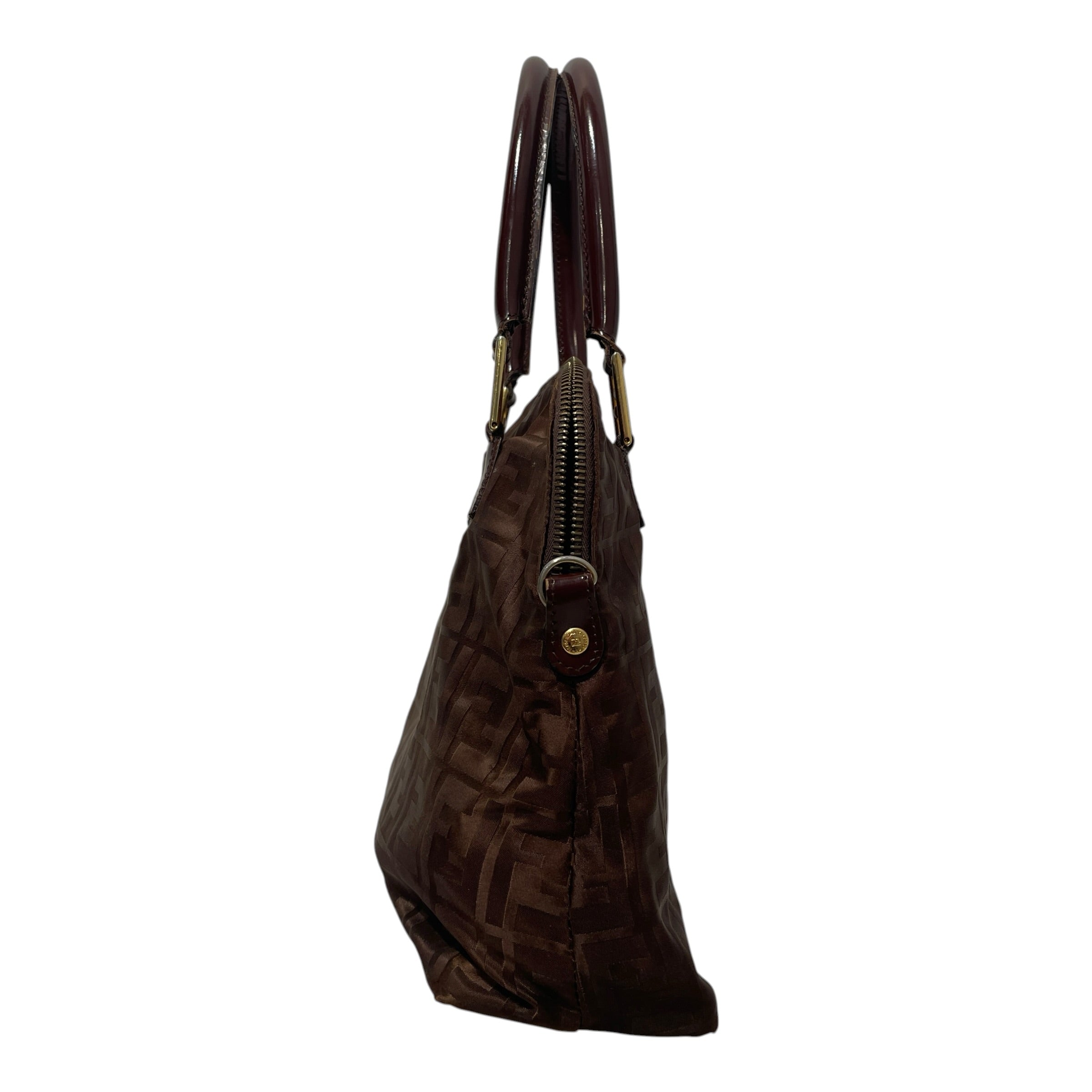 FENDI/Hand Bag/Monogram/Nylon/BRW/Zucca Canvas Bowler Satchel view 2