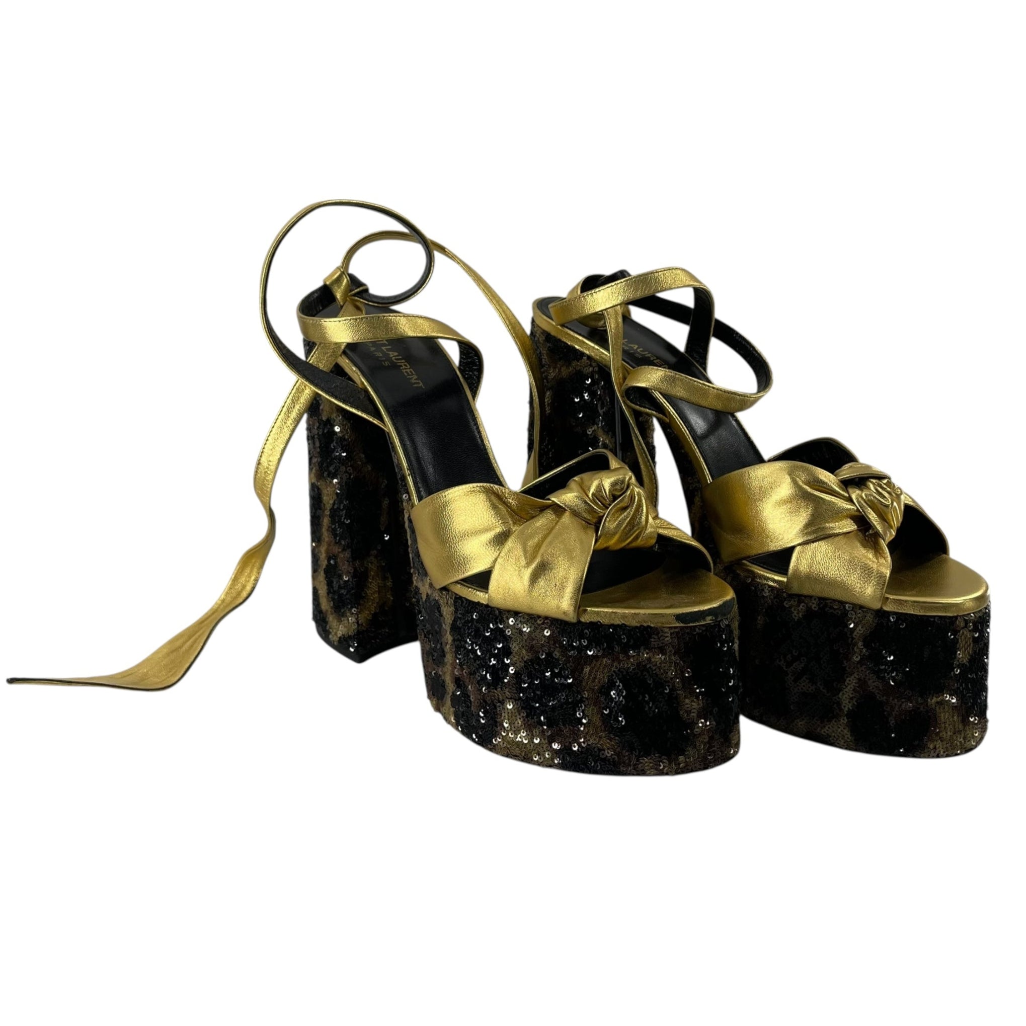 SAINT LAURENT/Heels/EU 40/Leopard/Leather/GLD/BIG WEDGE SEQUENCE view 1