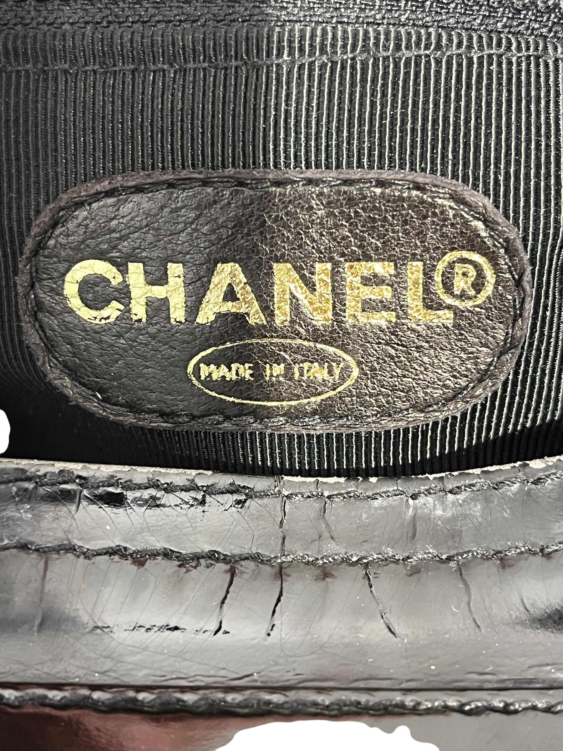 CHANEL/Hand Bag/Leather/BLK/PATENT LEATHER view 4