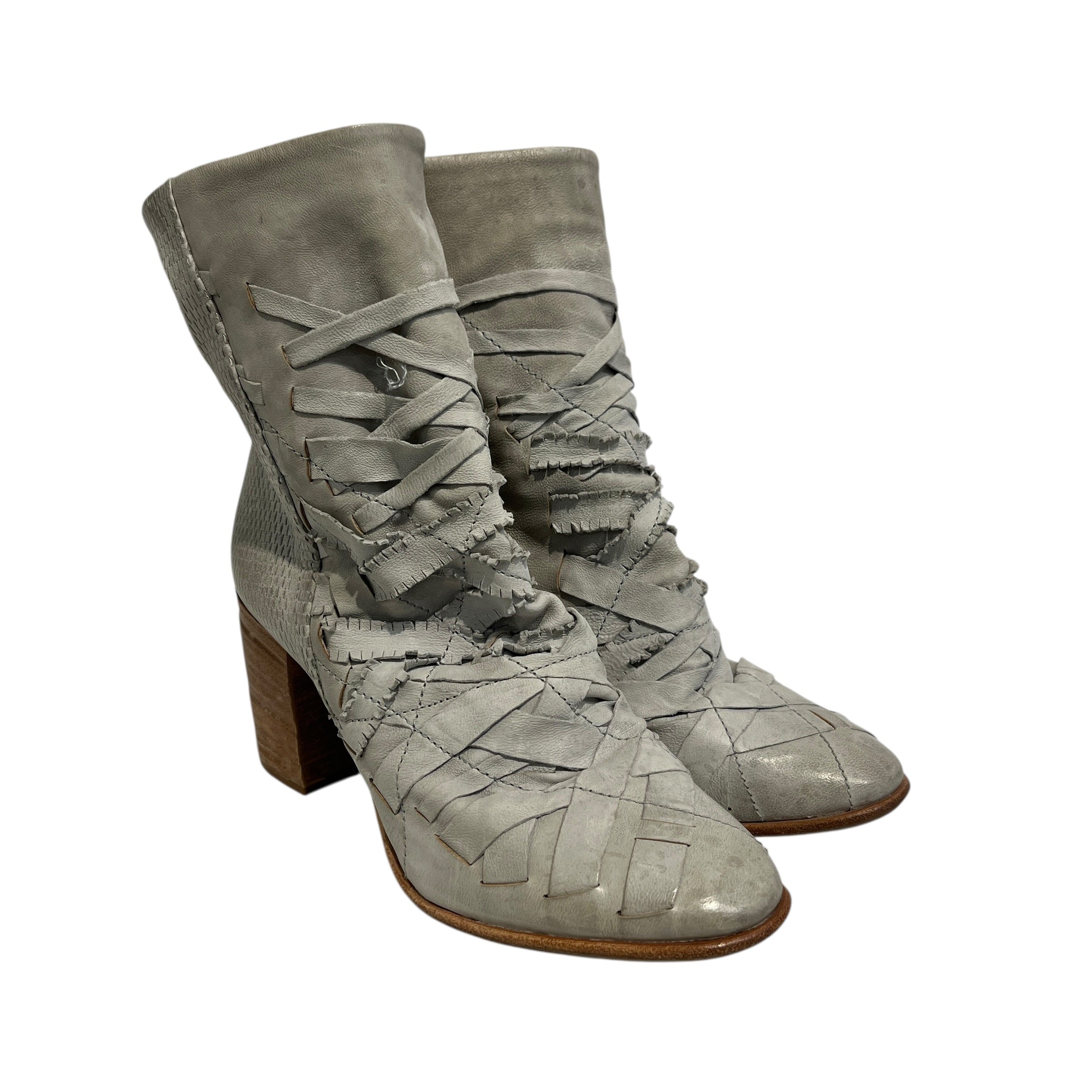 A.S. 98/Ankle Boots/US 8.5/Leather/CRM/fabric wrapped view 1