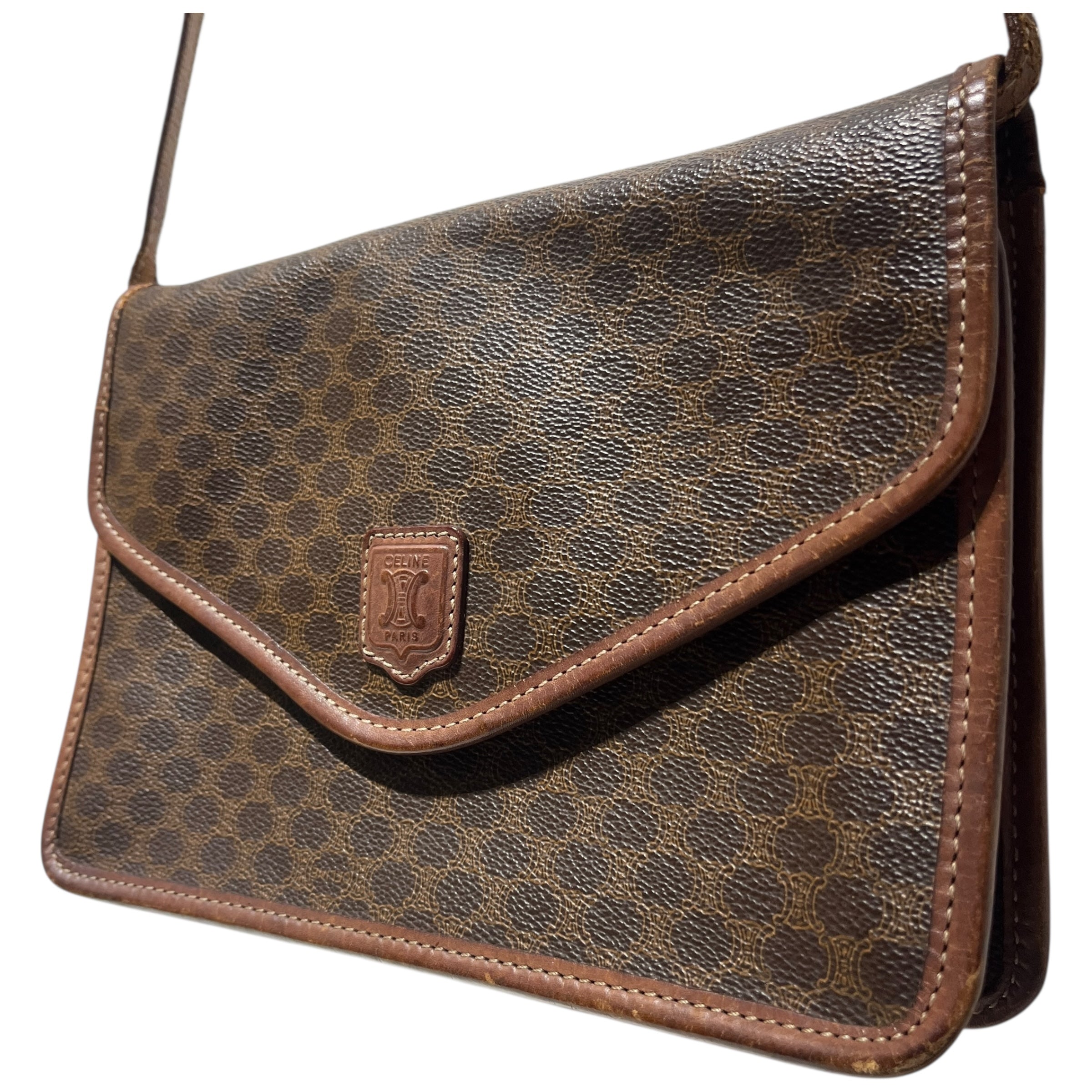 CELINE/Cross Body Bag/Monogram/Leather/BRW/MACADAM view 3