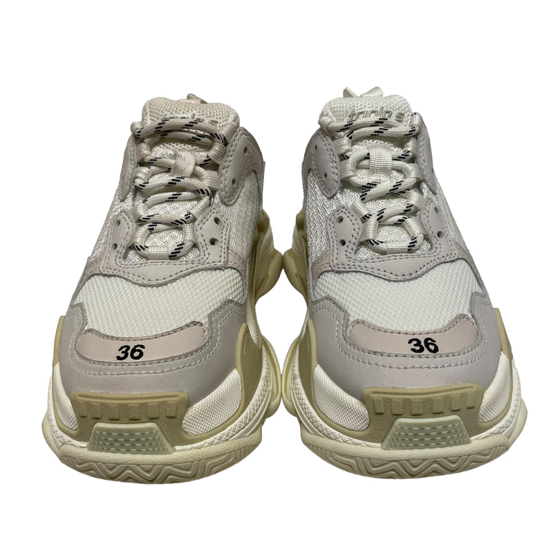BALENCIAGA/Low-Sneakers/EU 36/Polyester/WHT/Yellow Bottom