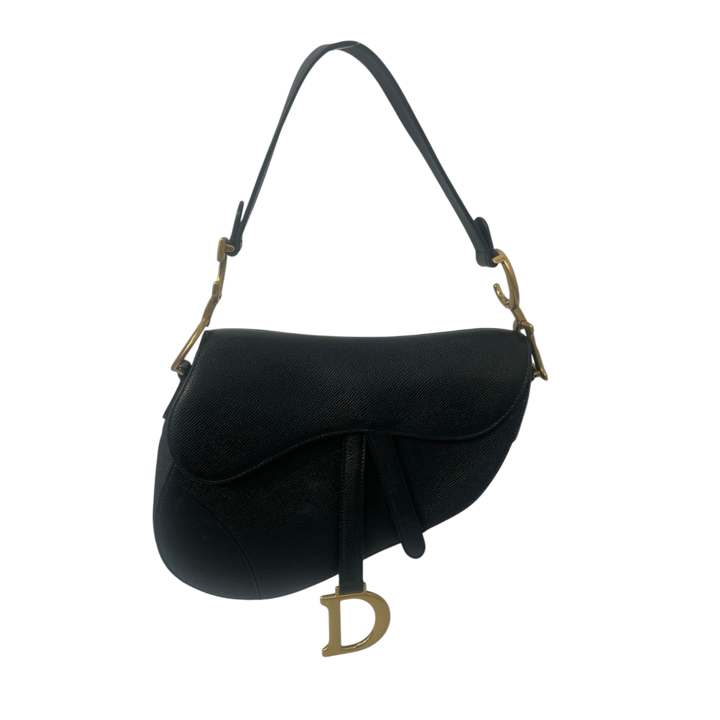 Christian Dior/Hand Bag/Leather/BLK/Saddle Bag view 1