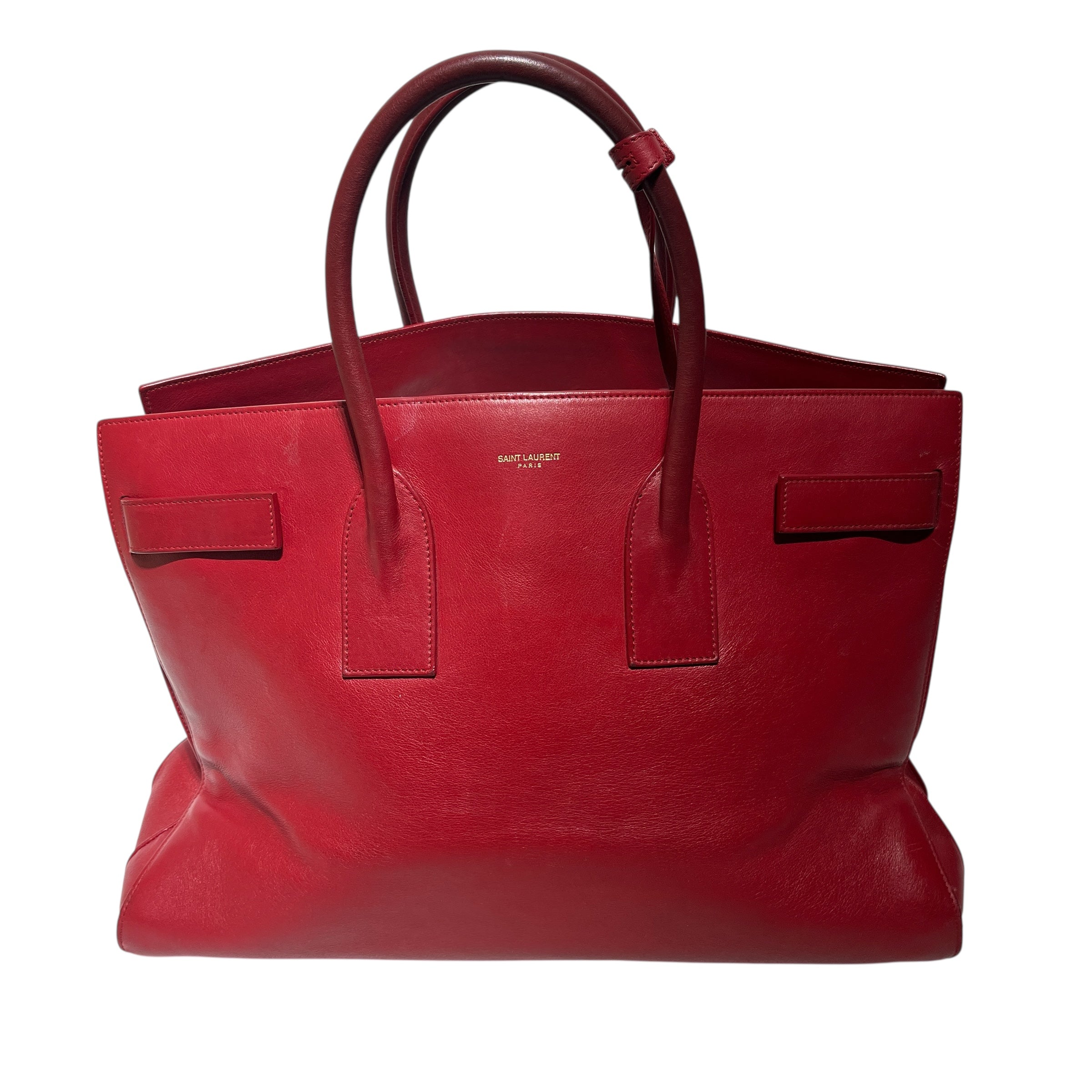 SAINT LAURENT/Tote Bag/Leather/RED/SAC DE JOUR view 1