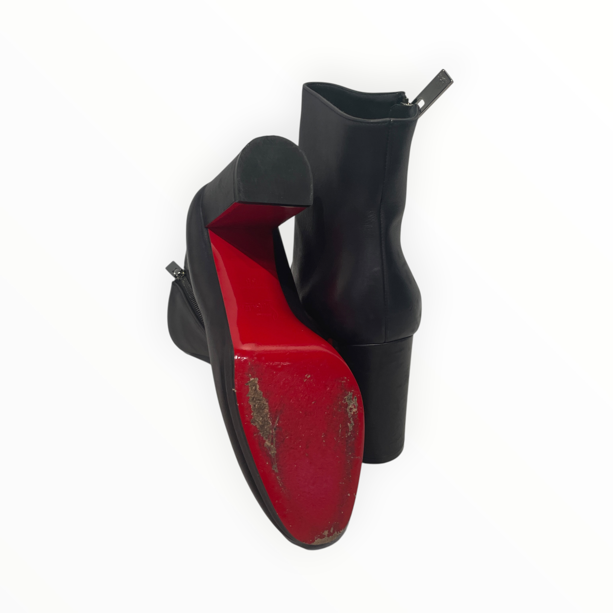 Christian Louboutin/Heels/EU 38/Leather/BLK/boots view 3