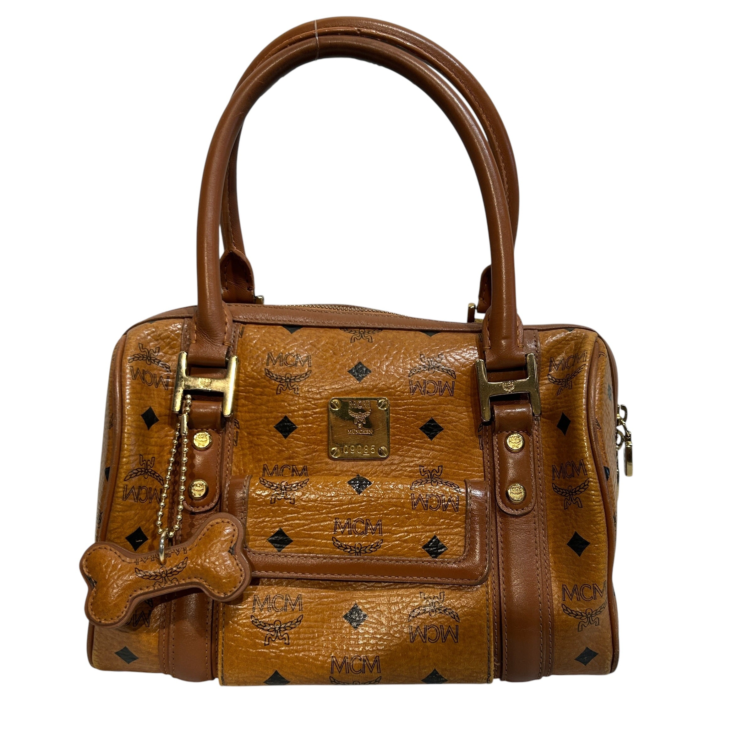 MCM/Boston Bag/Monogram/Leather/BRW/Viesto Cognac view 1