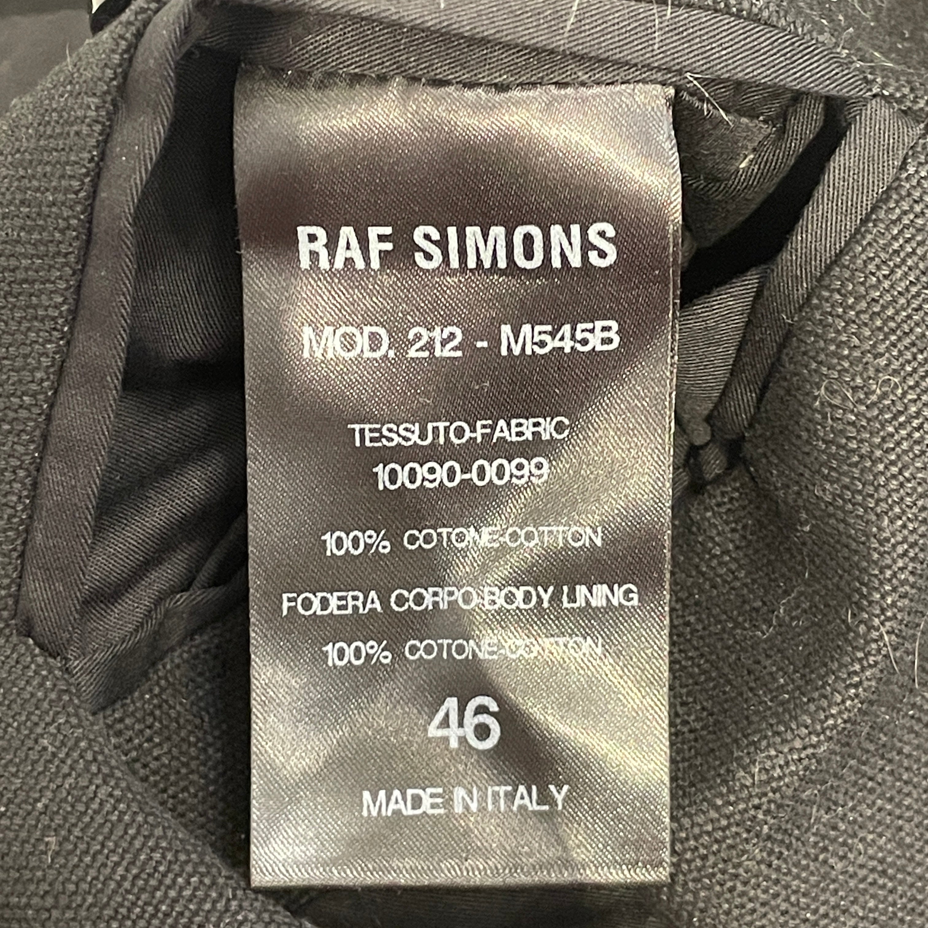 RAF SIMONS/Tailored Jkt/46/Cotton/BLK/AW21/22 view 4