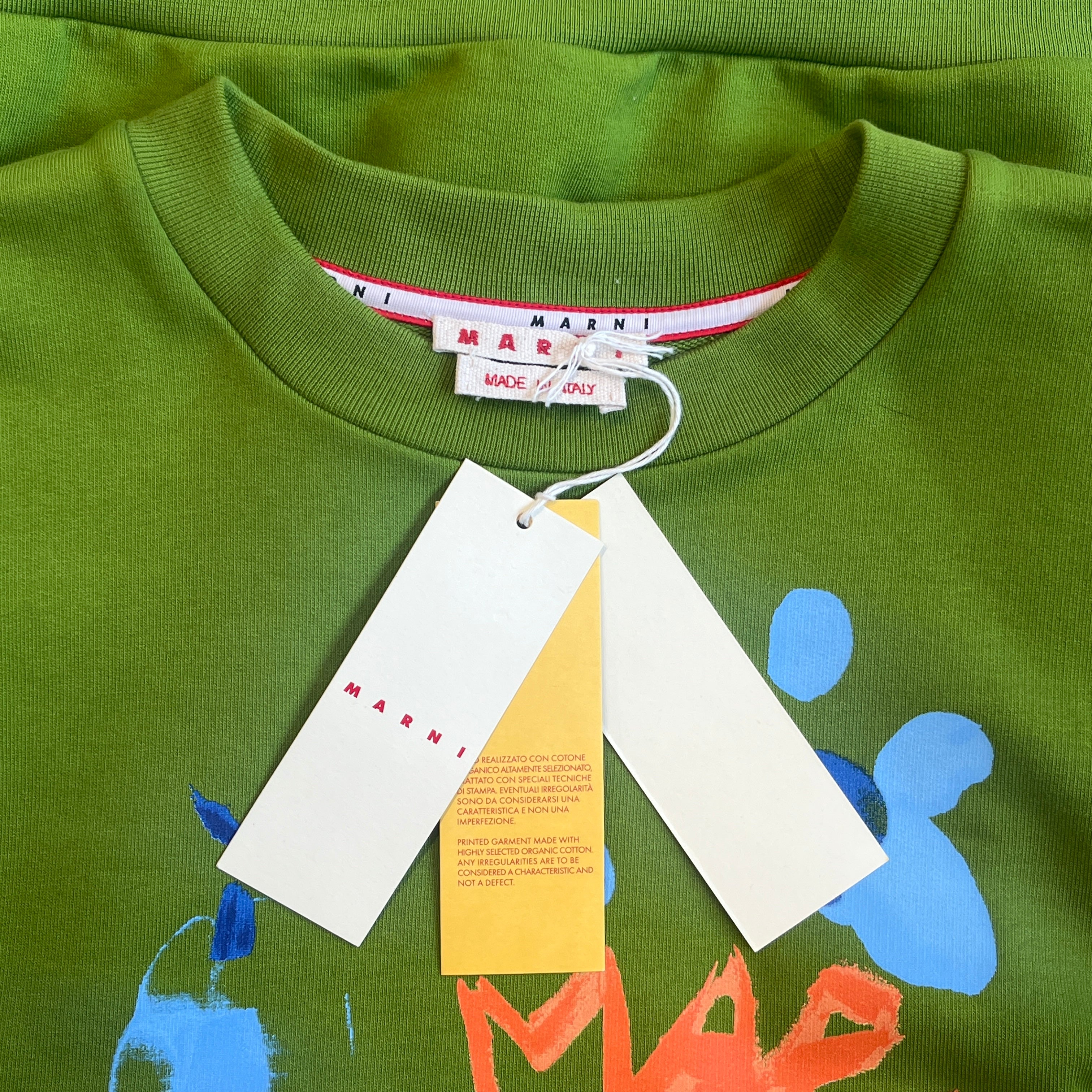 MARNI/Sweatshirt/46/Graphic/Cotton/GRN/DRIPPING FLOWER NWT view 3