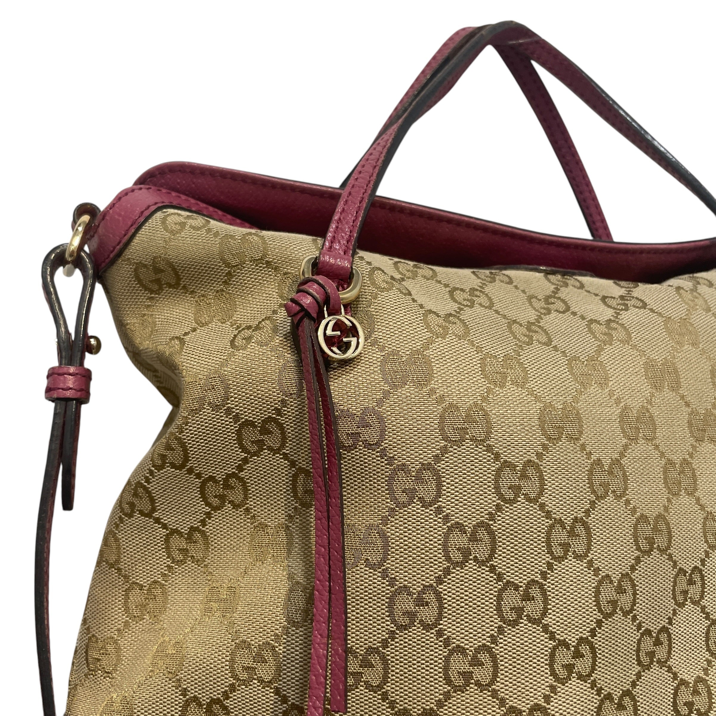 GUCCI/Cross Body Bag/Monogram/Cotton/PNK/Bree GG Canvas Hand Bag Pink view 3
