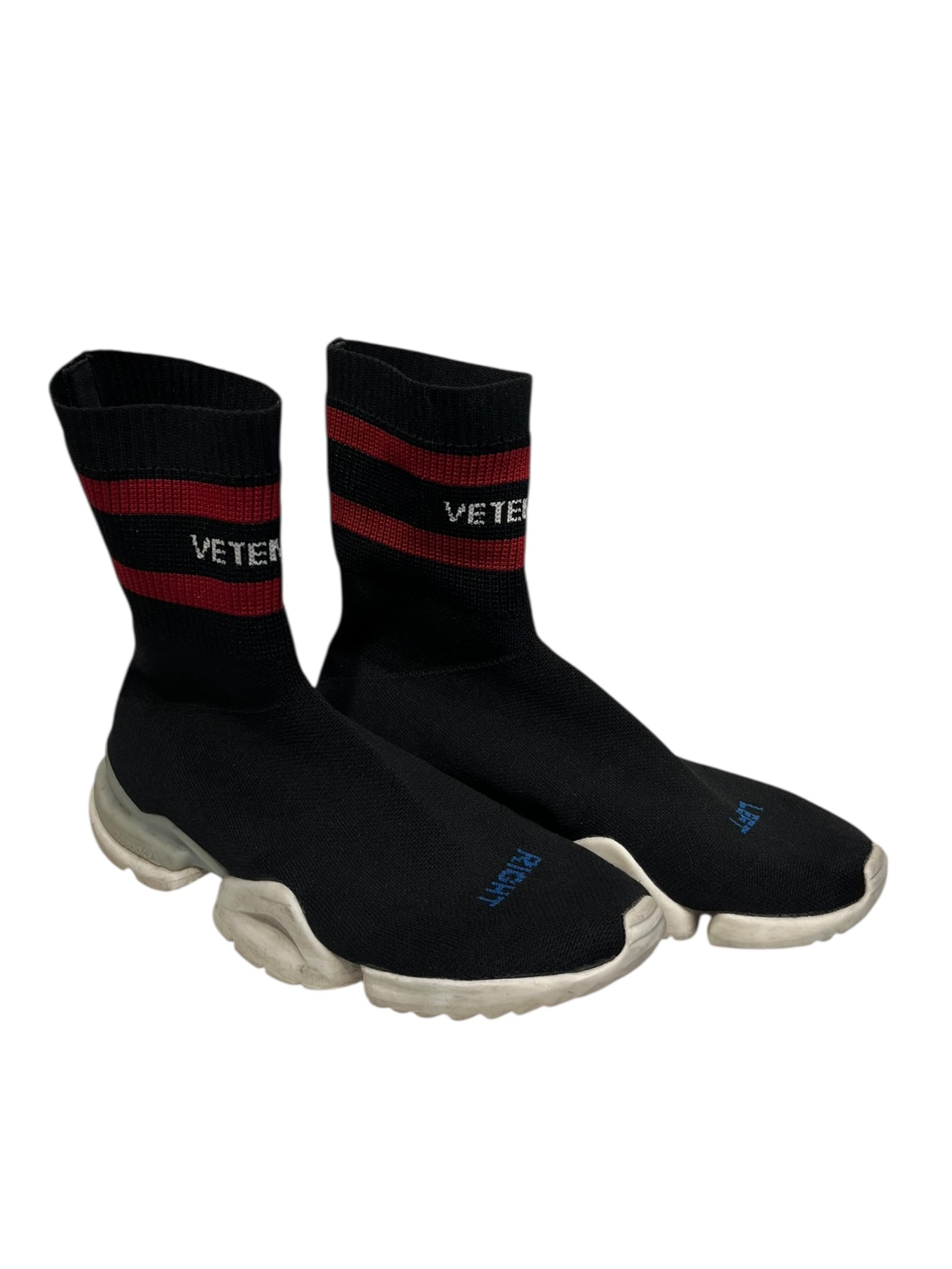 VETEMENTS/Reebok/Hi-Sneakers/US 11/Cotton/BLK/Reebok Vetement collab socks view 1