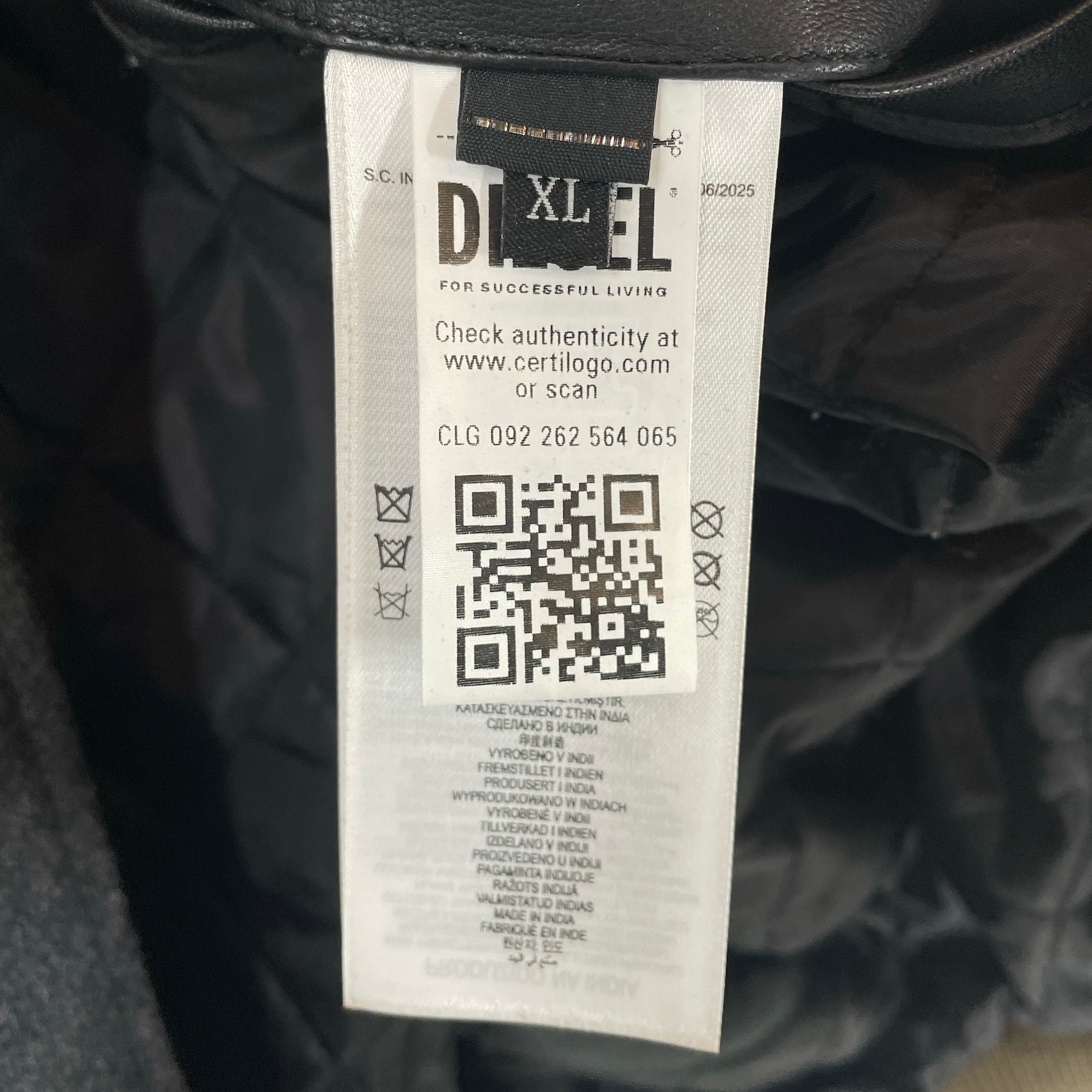 DIESEL/Souvenir Jkt/XL/Wool/GRY/LAMBSKIN SLEEVES GOLD LETTERIN view 4
