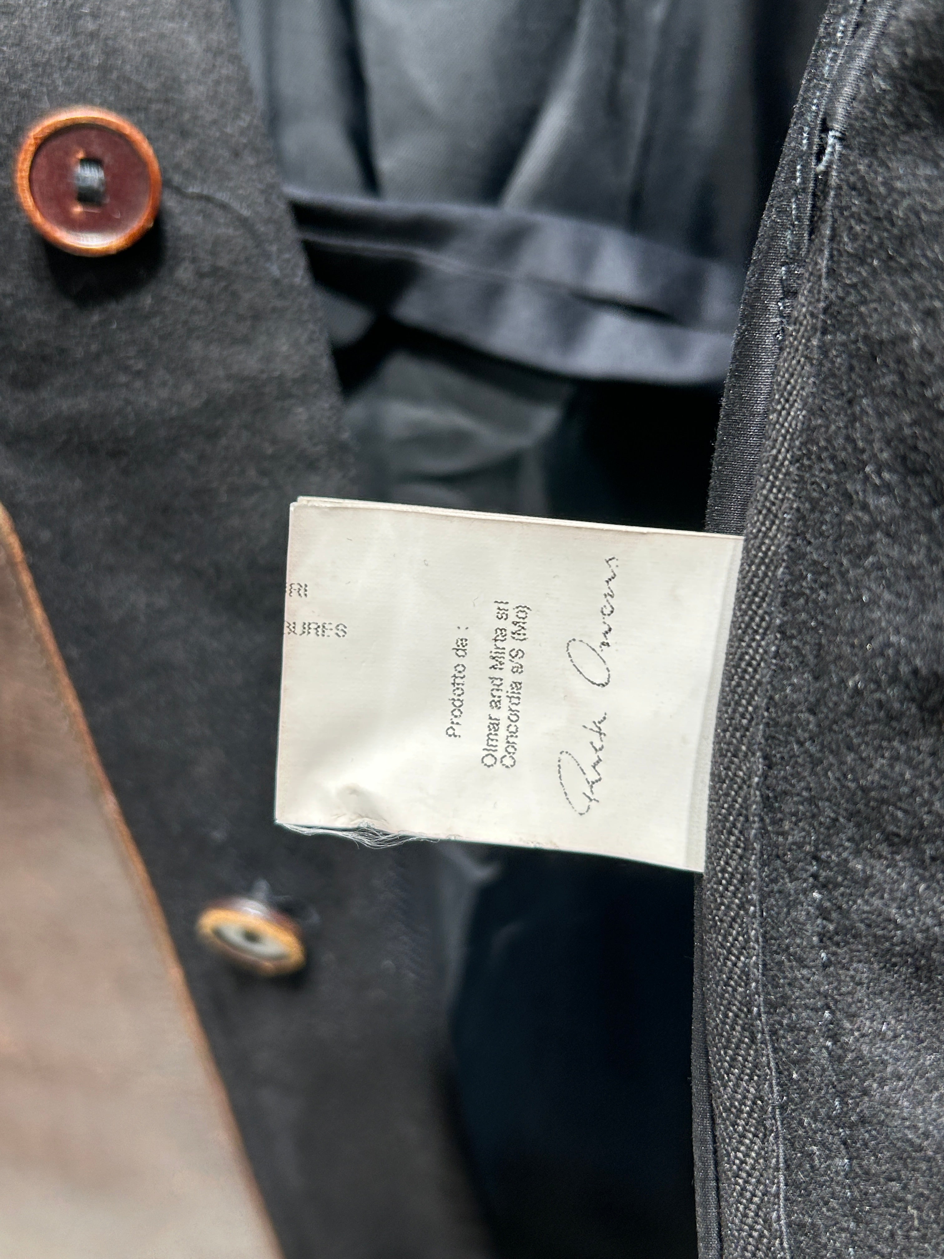 Rick Owens/Jacket/40/Wool/BLK/FW12 MOUNTAIN WOOL/LEATHER view 4