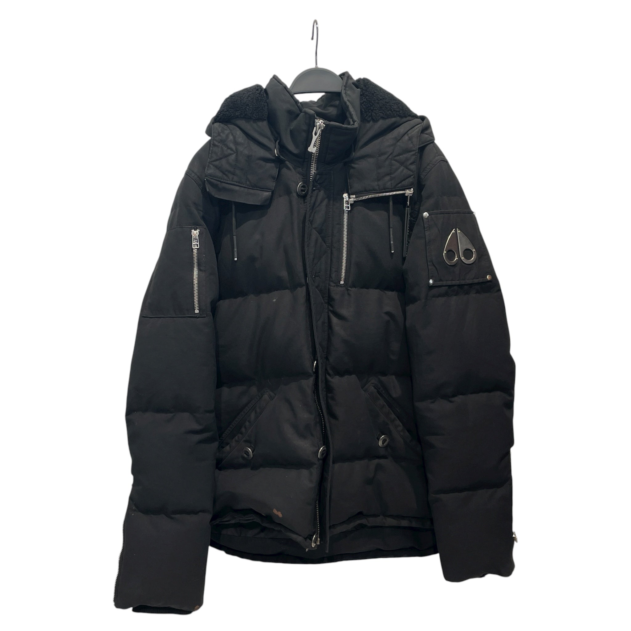 MOOSE KNUCKLES/Coat/L/Nylon/BLK/Graphic/3Q Down Fill Puffer view 1