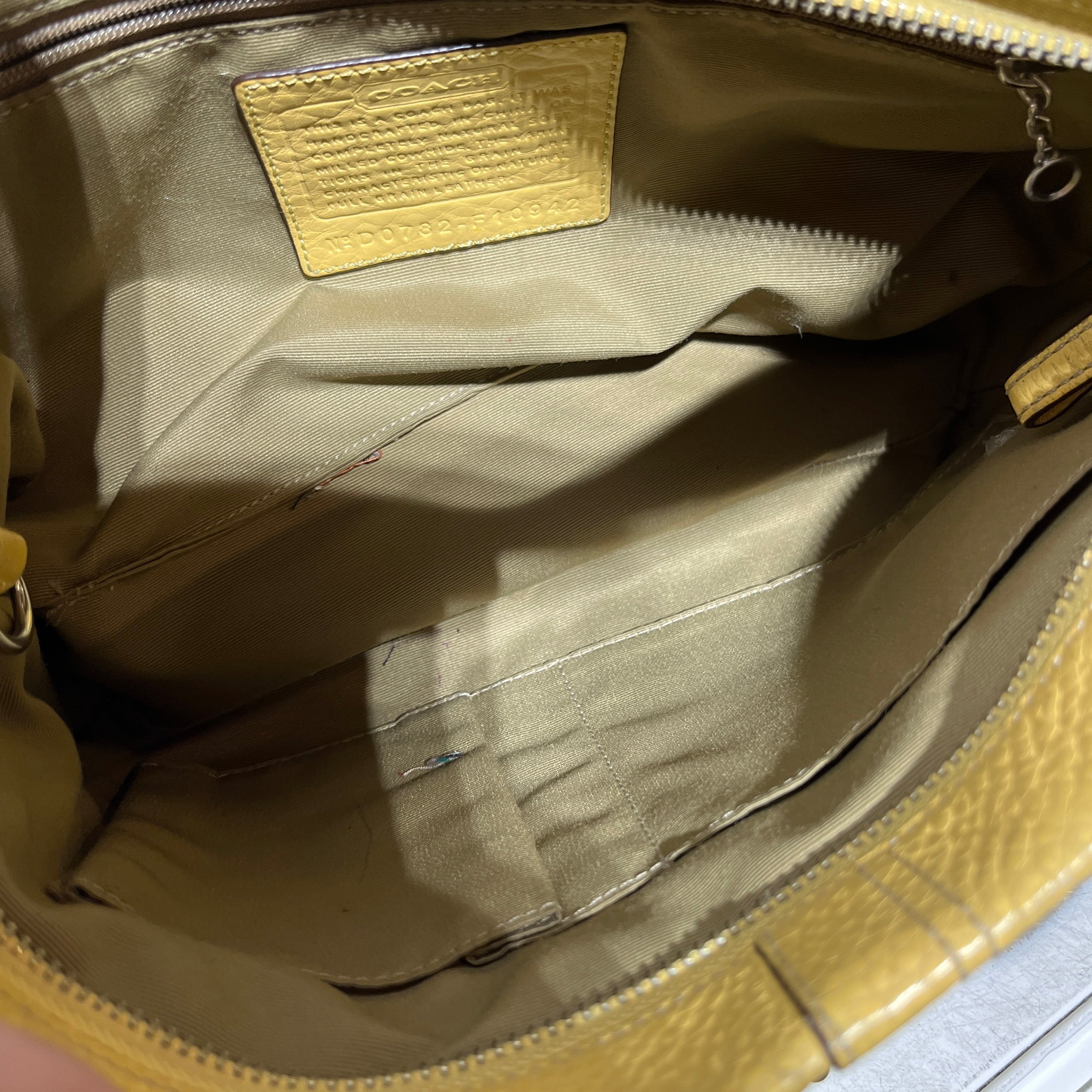 COACH/Hand Bag/Leather/YEL/BROWN STRAP view 5