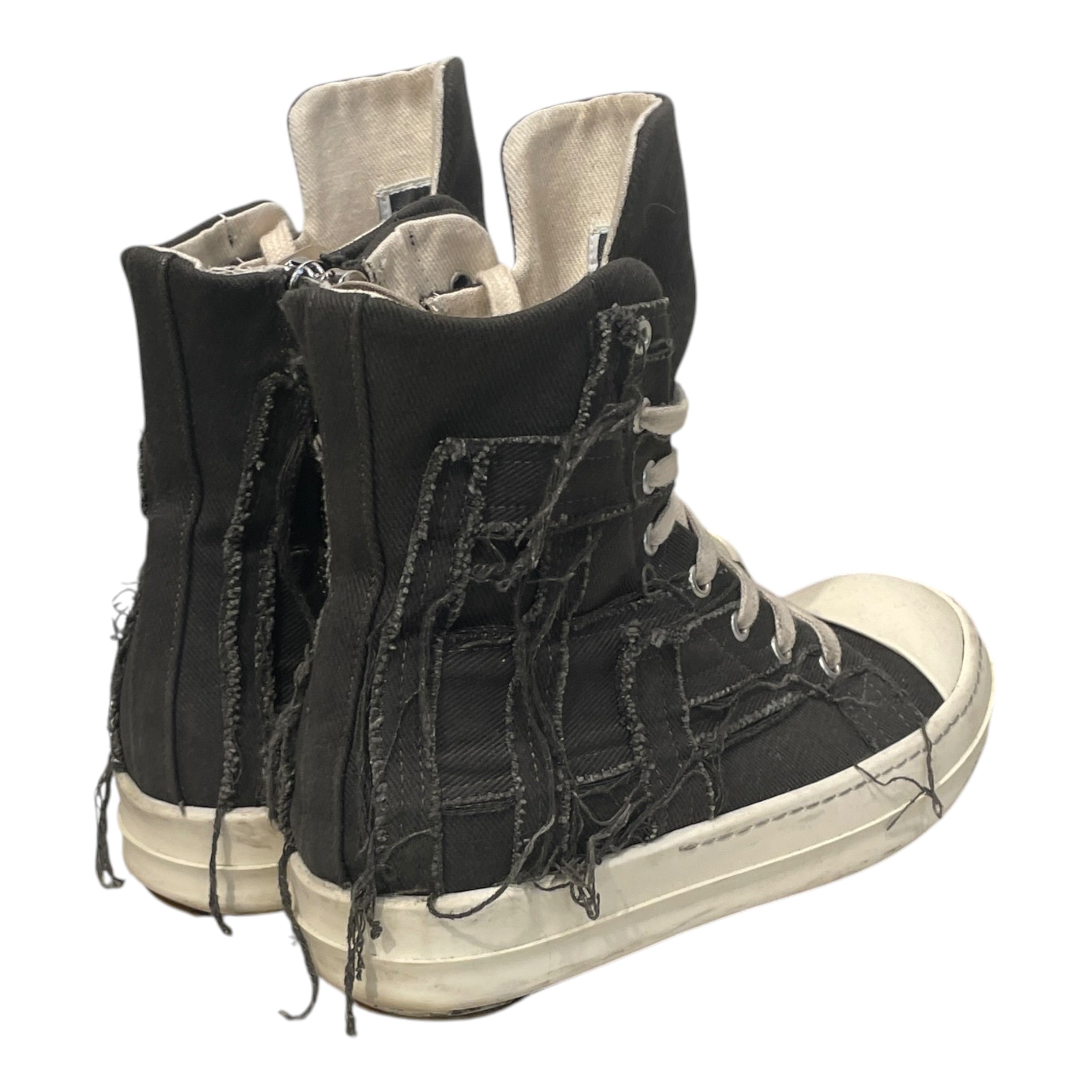 RICK OWENS DRKSHDW/Hi-Sneakers/EU 38/Cotton/GRY/SLASHED RAMONES view 2