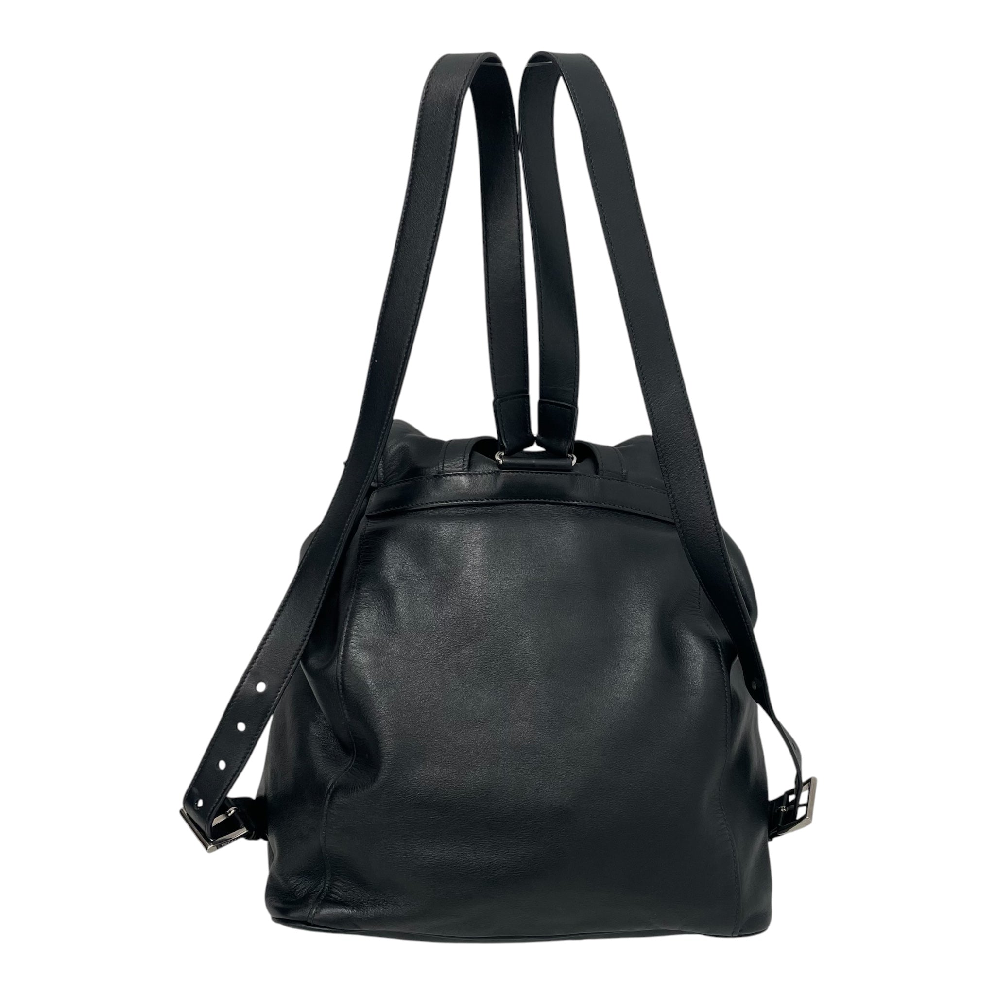 PRADA/Backpack/Leather/BLK/MEDIUM LEATHER BACKPACK view 2
