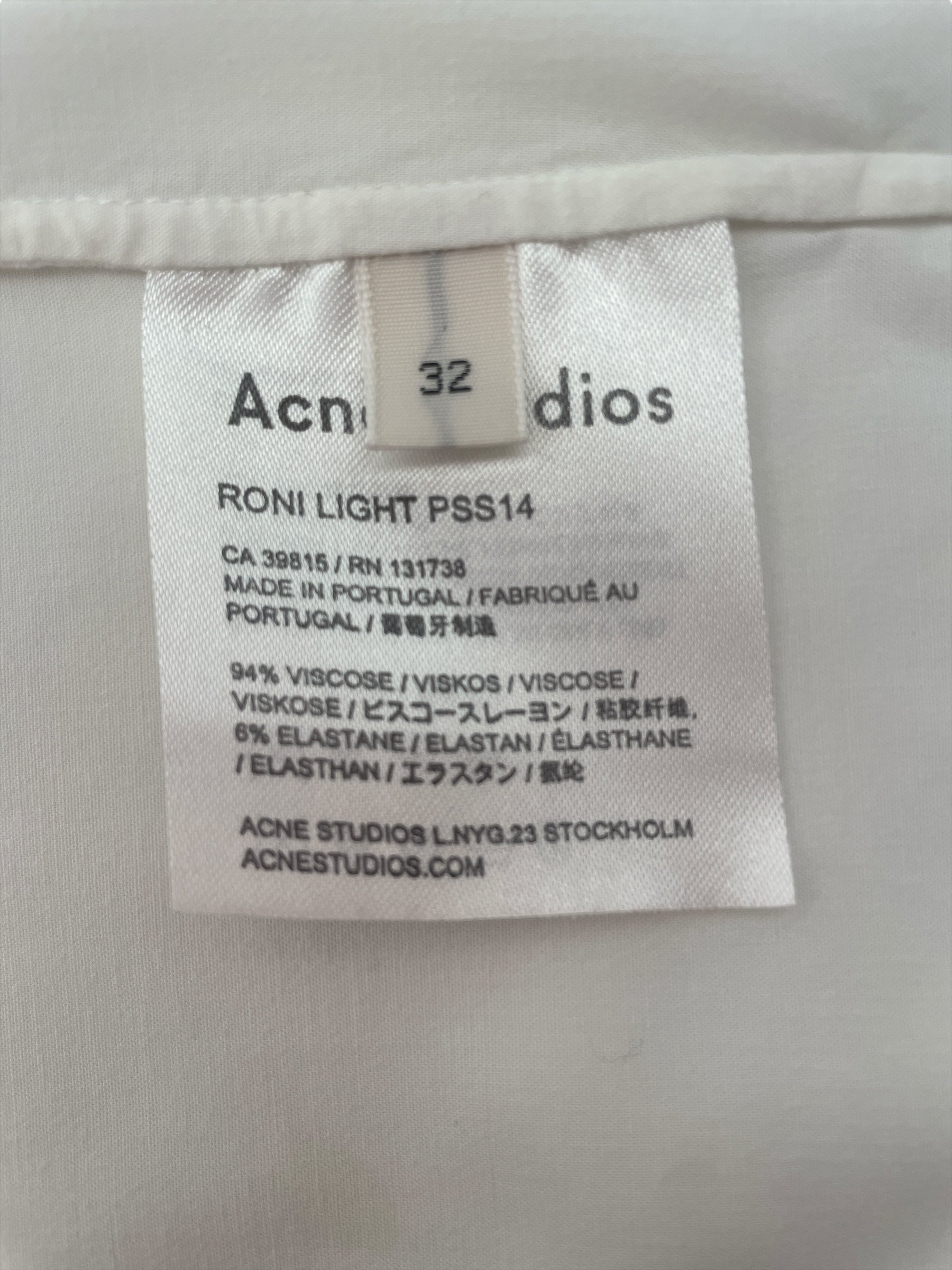 Acne Studios/LS Shirt/WHT/Silk Shirt view 4