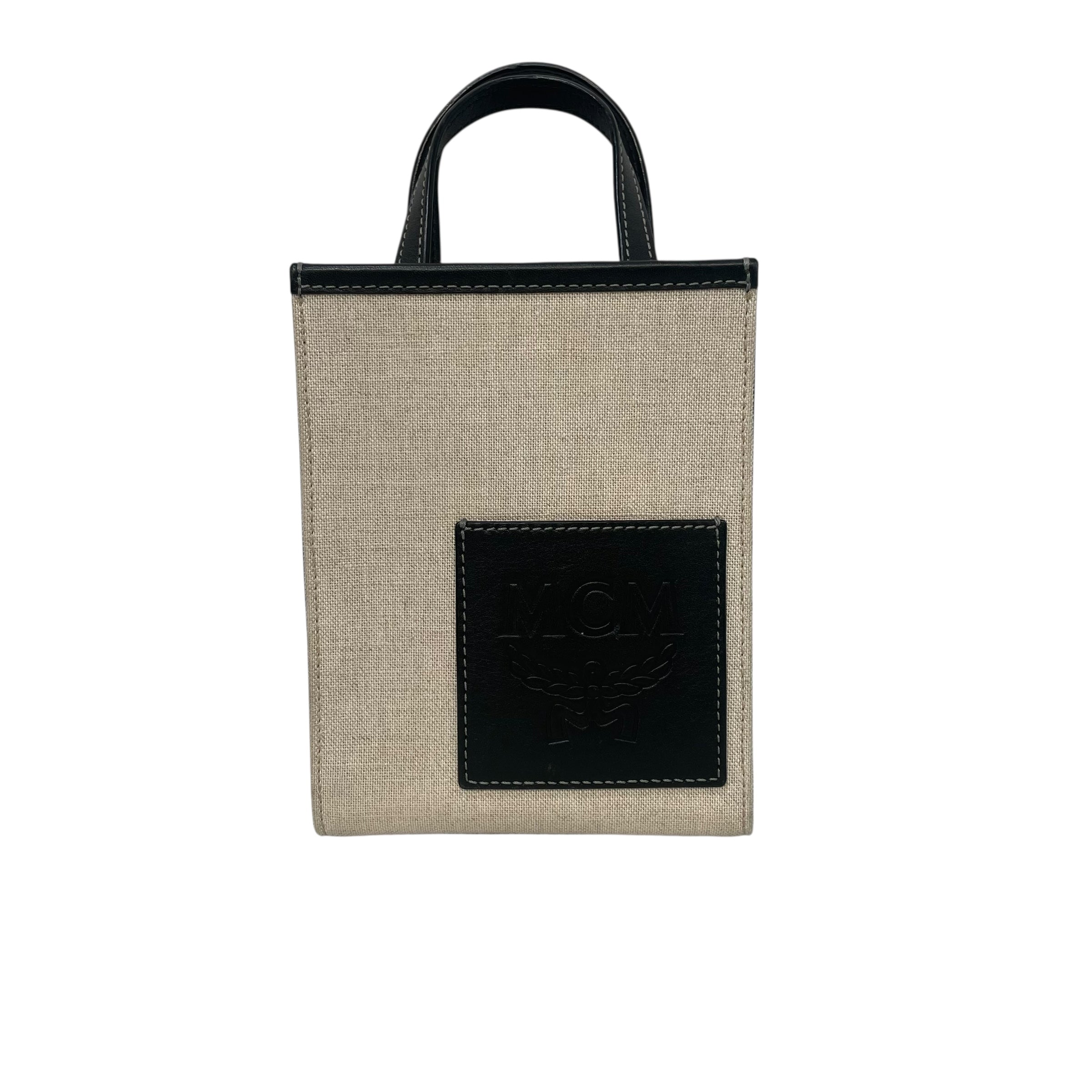 MCM/Cross Body Bag/Leather/CRM/Canvas Tote view 1