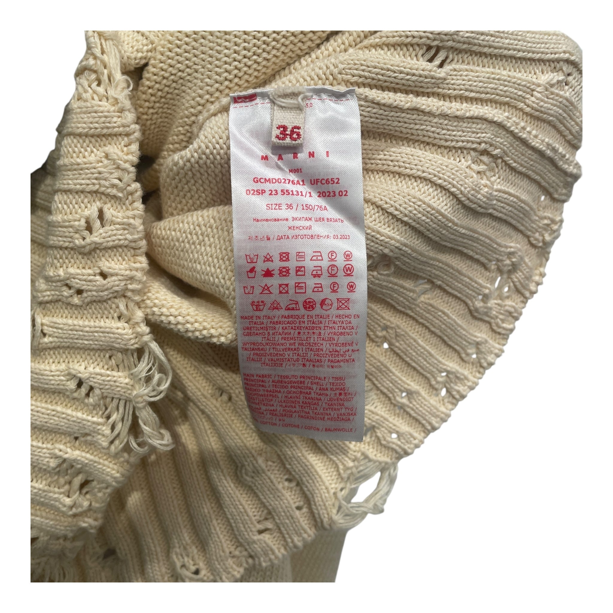MARNI/Sweater/36/Cotton/CRM/ROUNDNECK SWEATER MARNI LOGO view 4