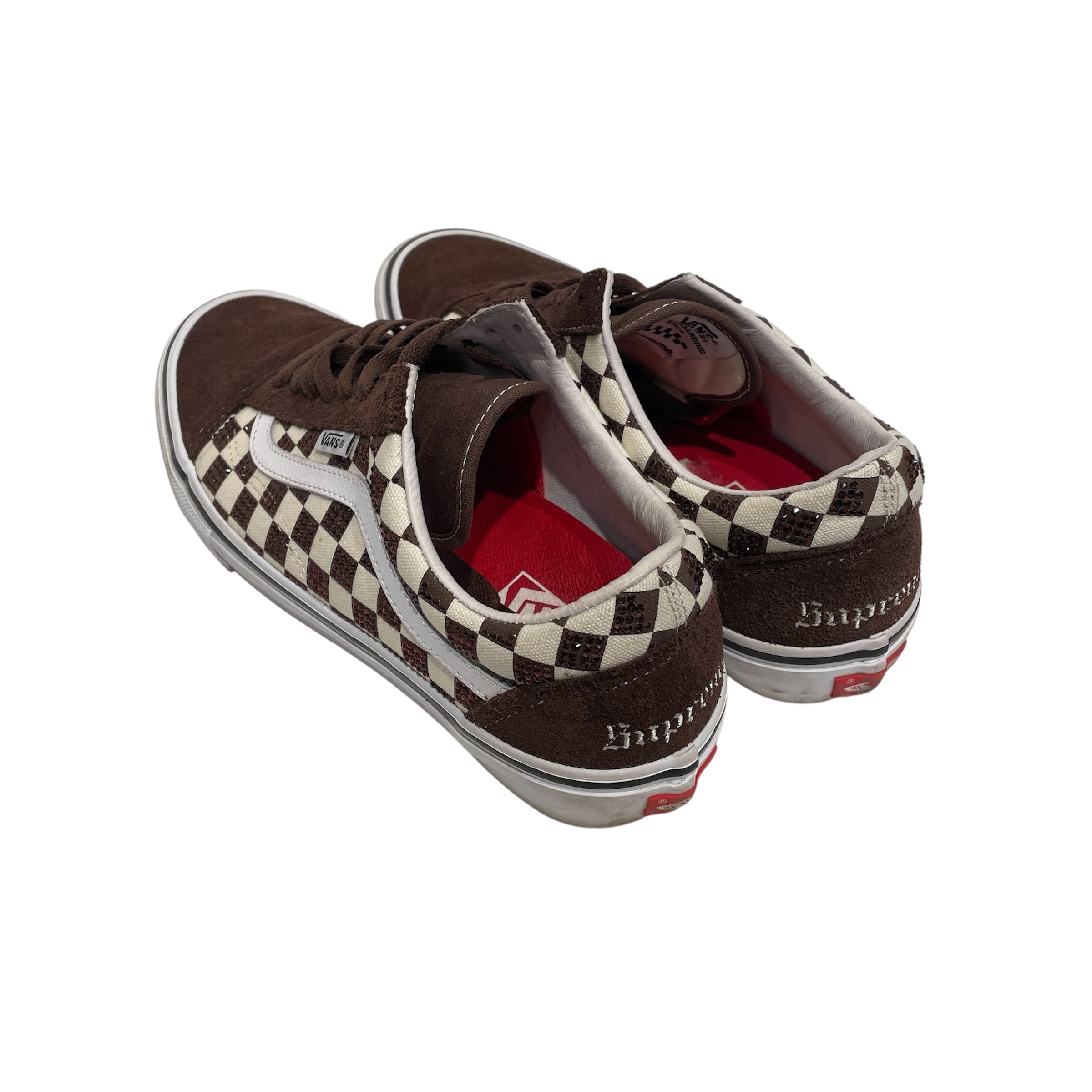 VANS/Supreme/Swarovski/Low-Sneakers/US 10/Hombre Check/Cotton/BRW/SKATE OLD SKOOL view 2