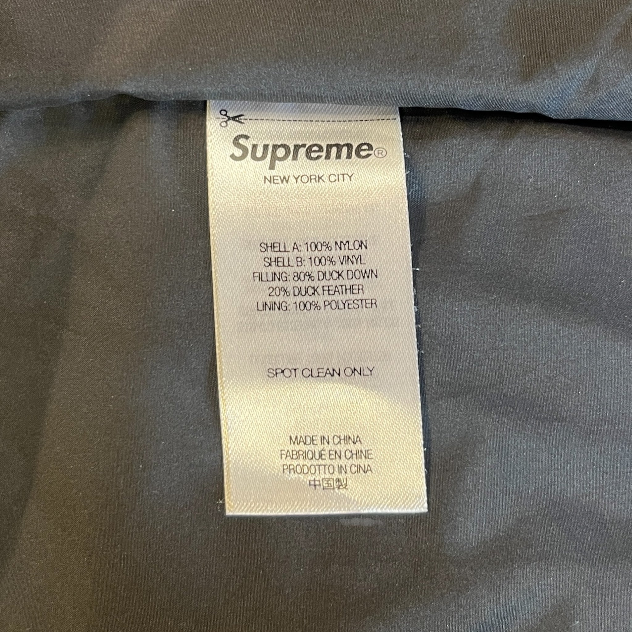 Supreme/Puffer Jkt/L/Nylon/BLK/No Collar/Glitter/F/W 22 ORANGE GLITTER YOKE view 4