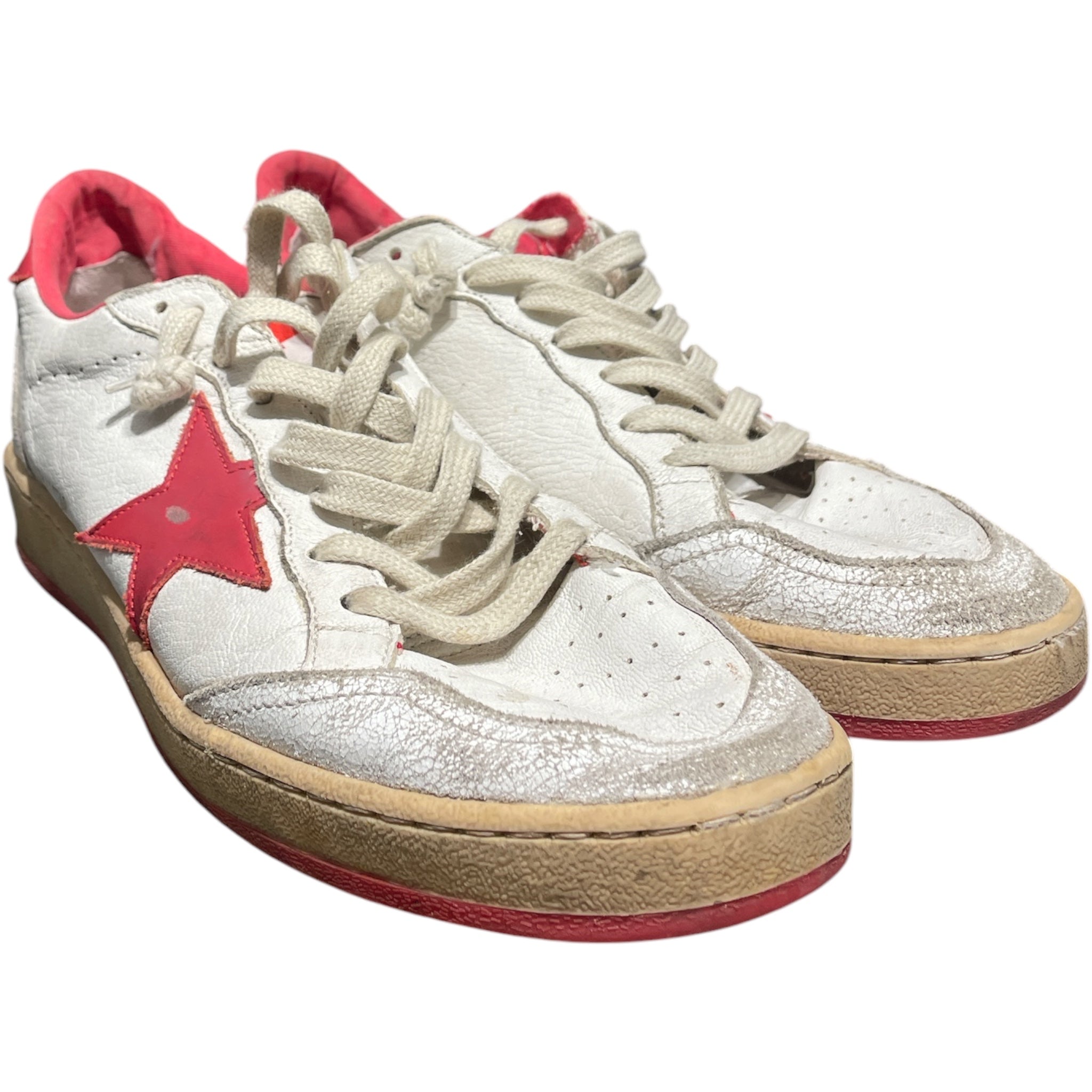 GOLDEN GOOSE/Low-Sneakers/EU 40/Leather/WHT/Ballstar Low Red Star view 1