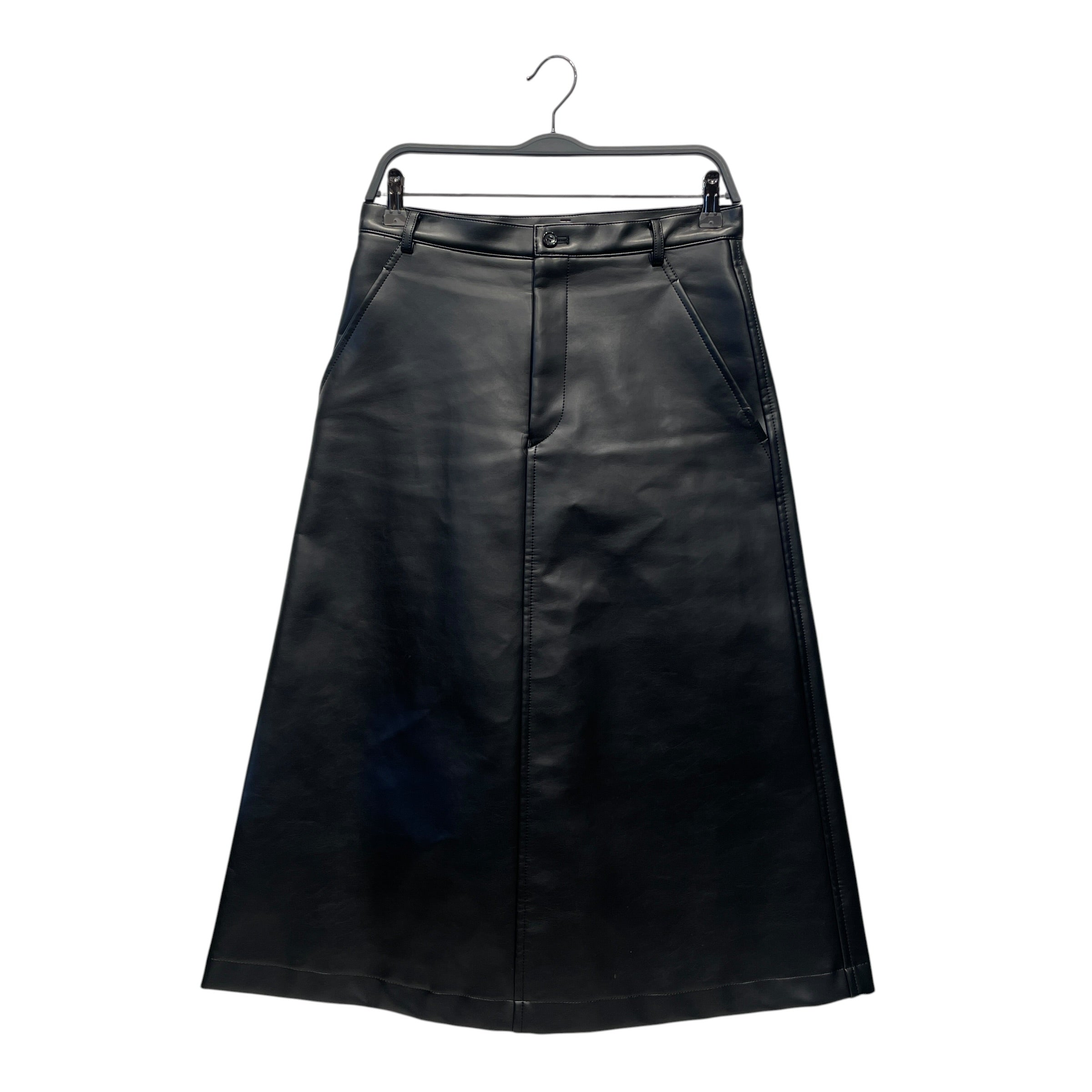BLACK COMME des GARCONS/Long Skirt/M/Faux Leather/BLK/ view 1